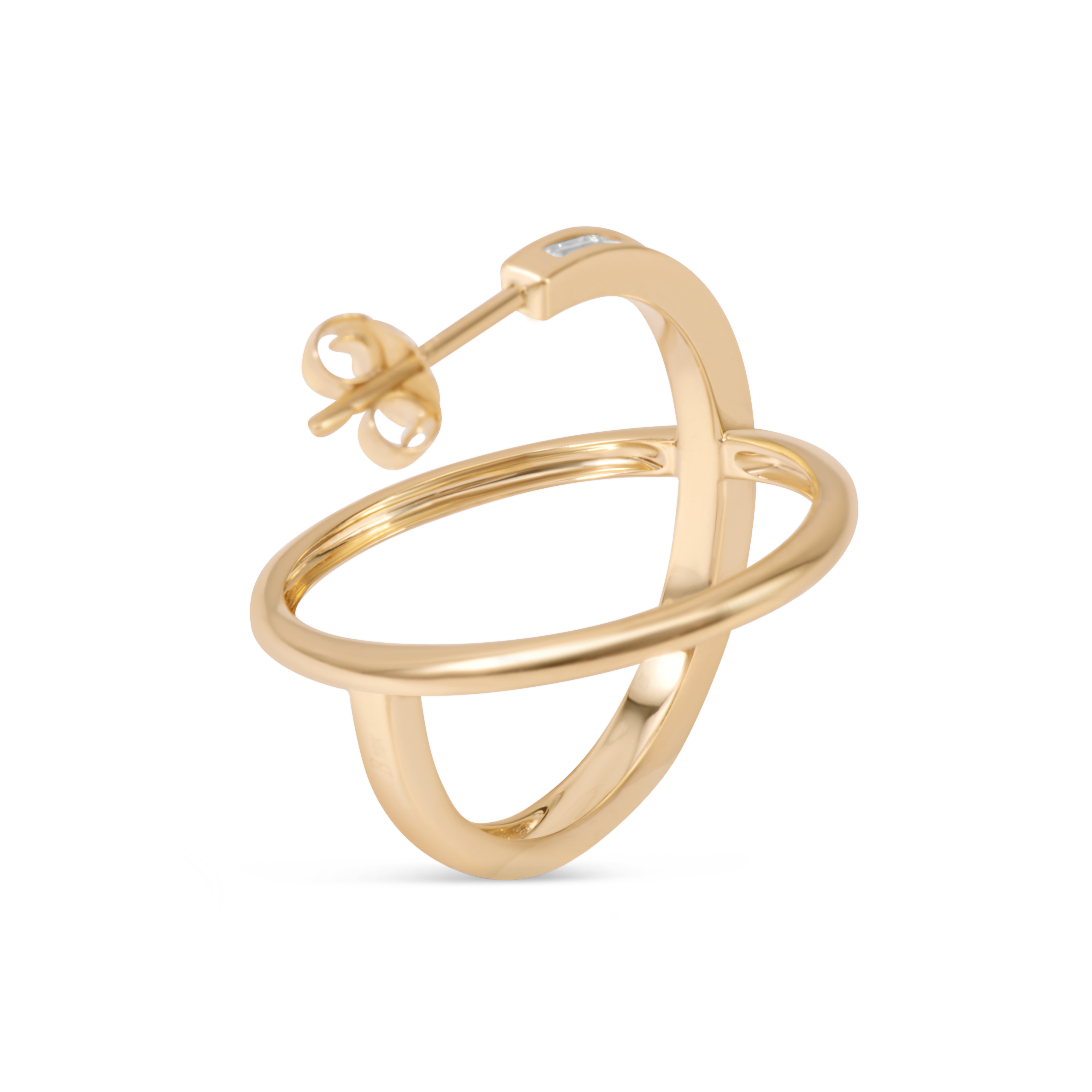 Boucles d'oreilles créoles en diamants orbitaux | Or 18 carats