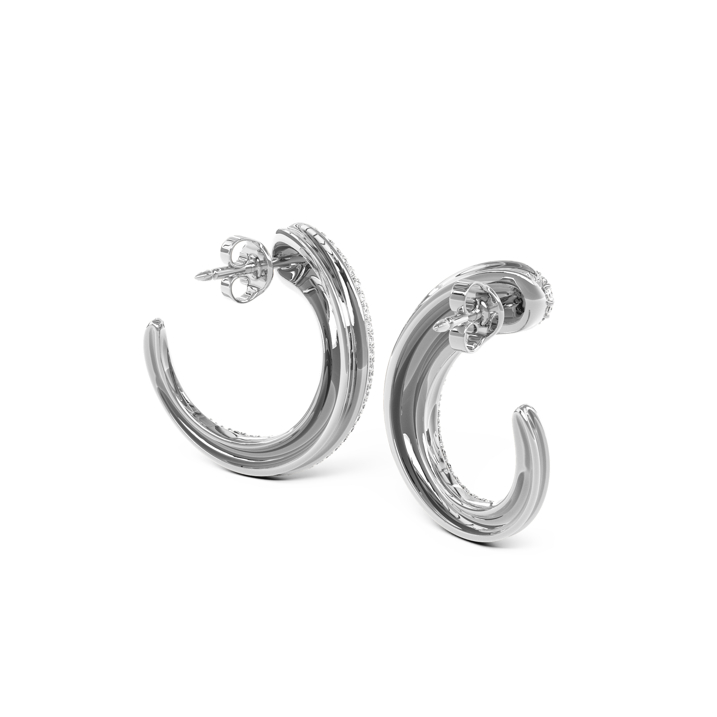 Diamond hoop earrings | Platinum