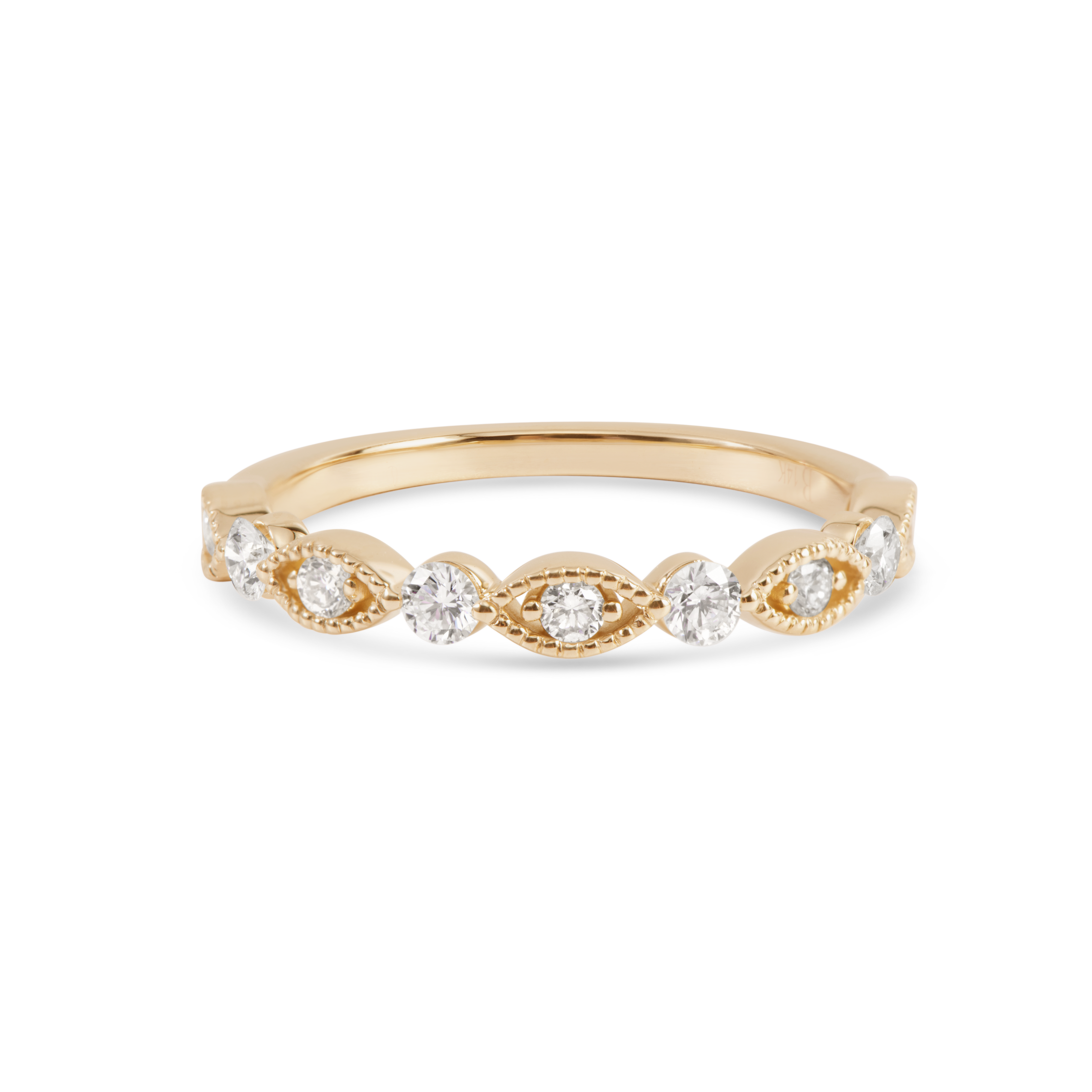 Alliance en or 14 carats sertie de diamants
