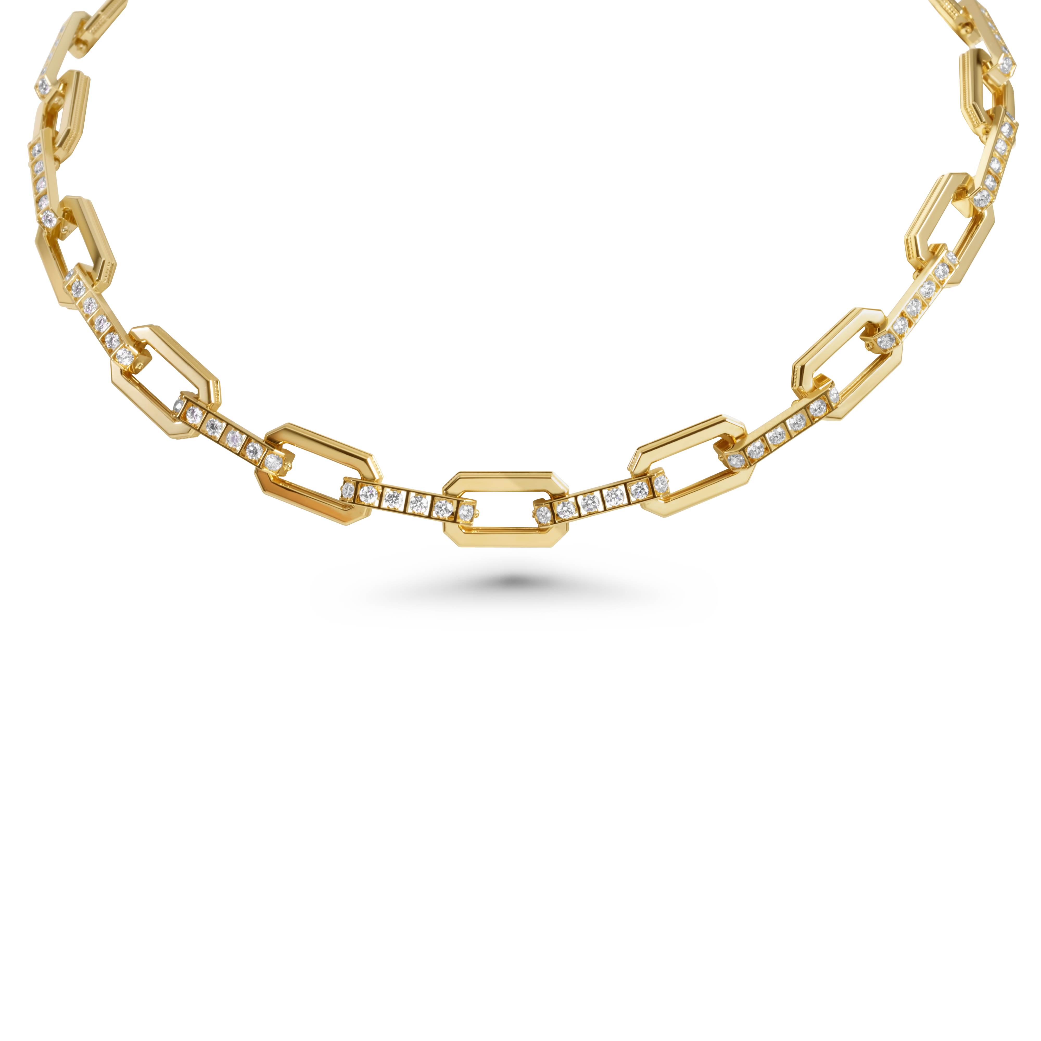 Ras du cou chaîne en or sertie de diamants | Or 18 carats