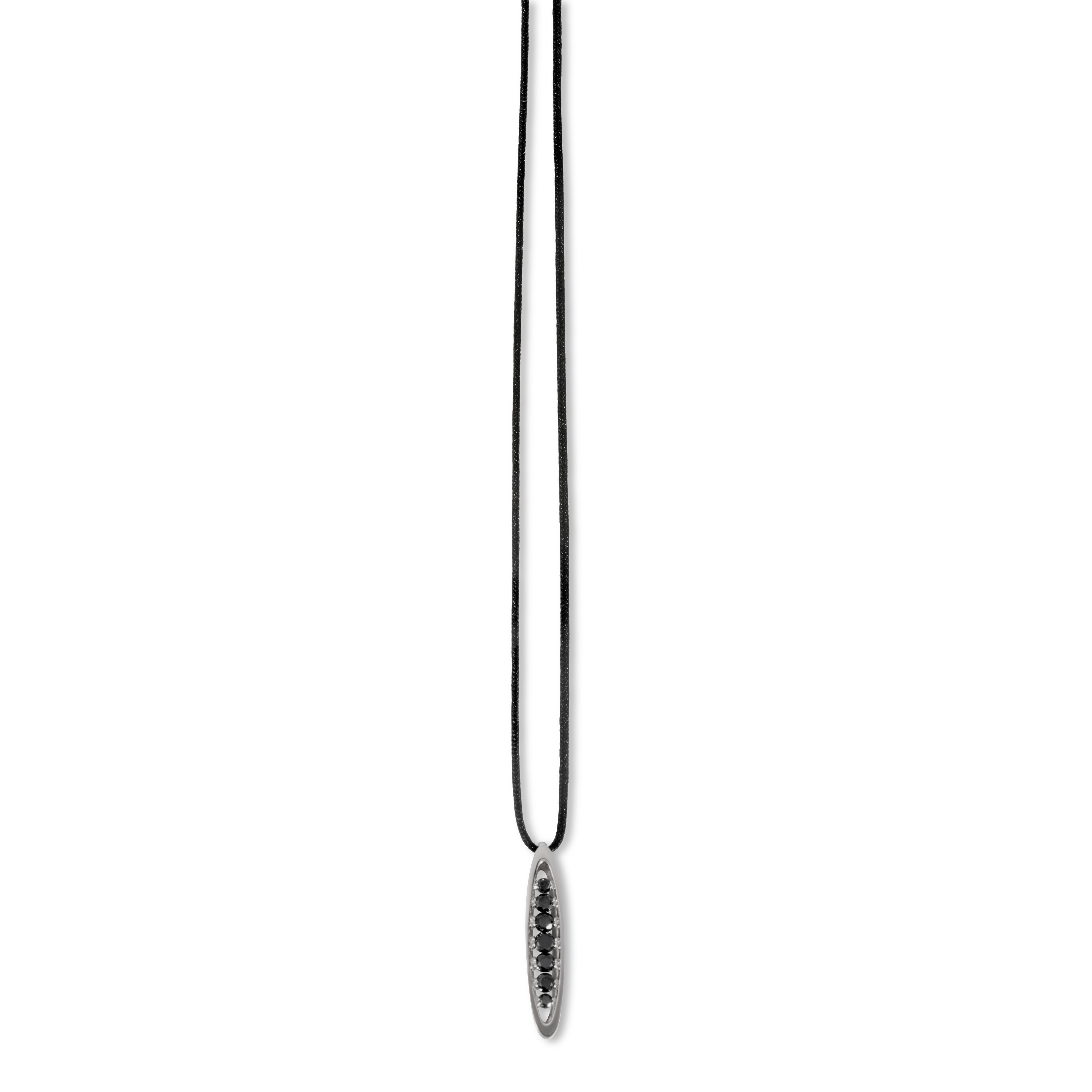Collier en or 14 carats avec diamant noir flottant