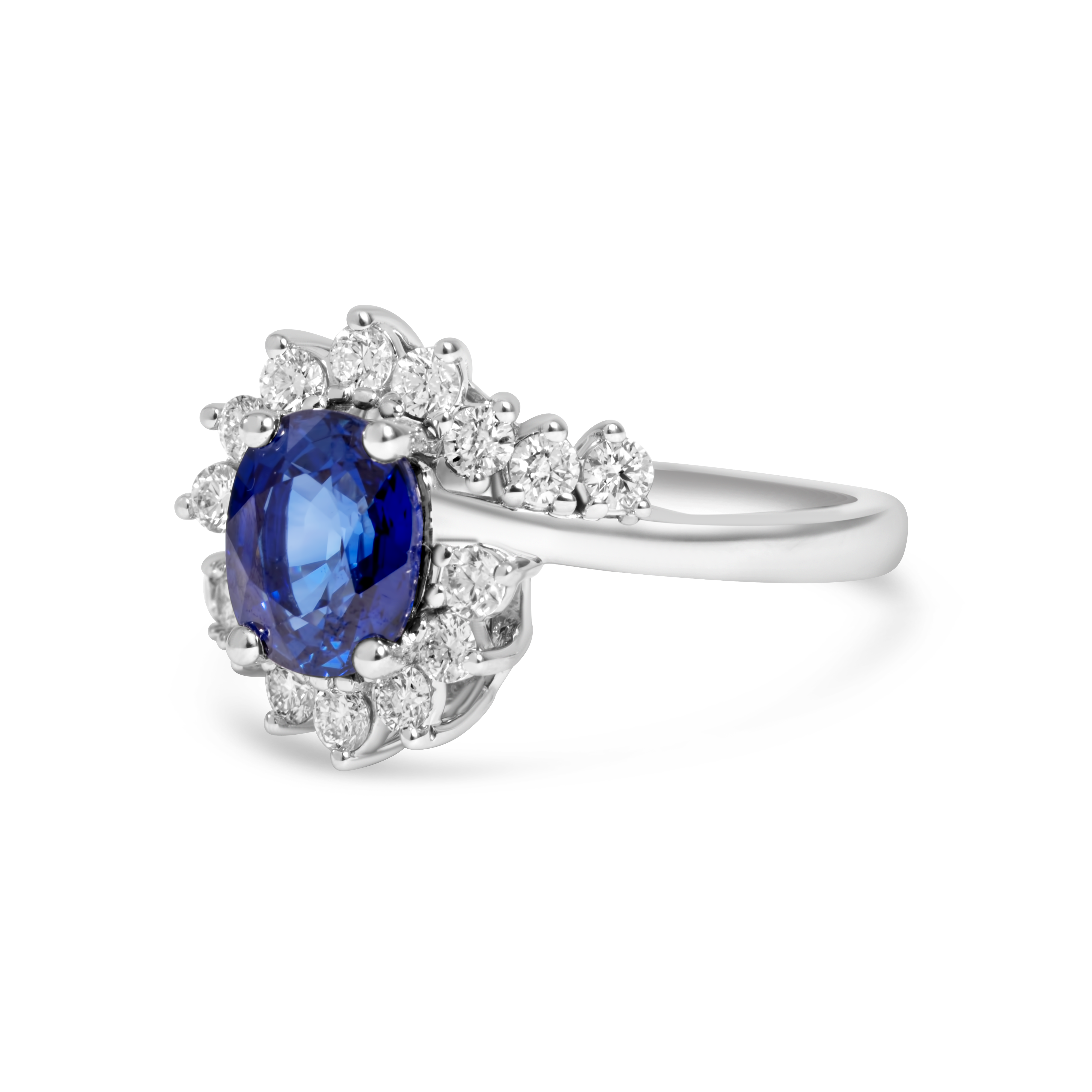 Blue Sapphire & Diamond Ring | 14K Gold