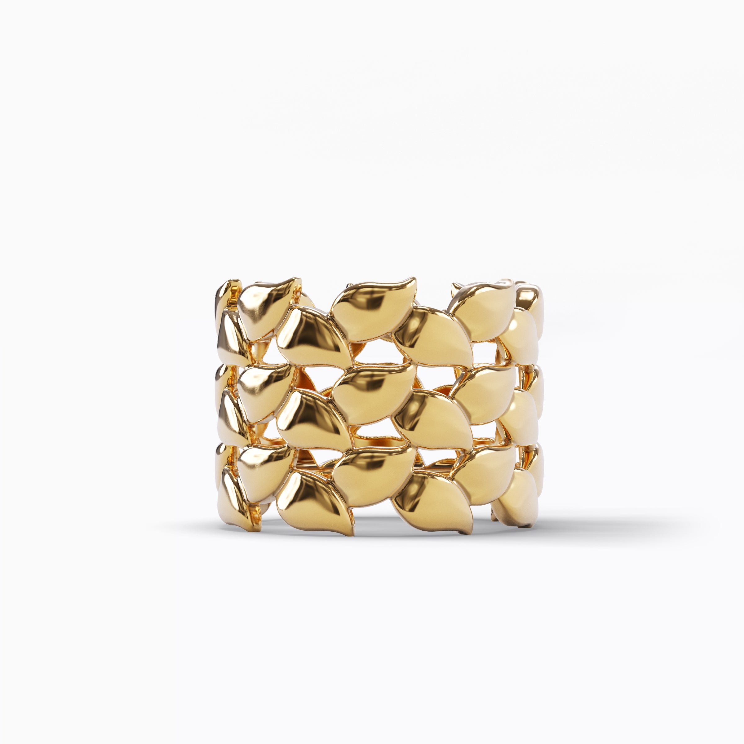 Stacked floral petal ring | 18K Gold
