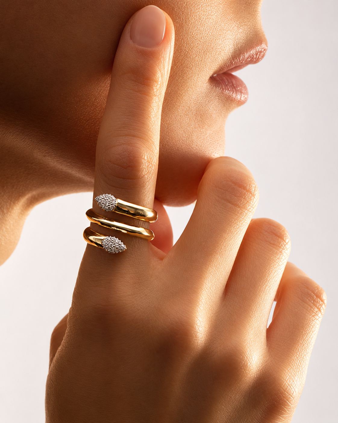 Bague grimpeuse en or 18 carats | Platine