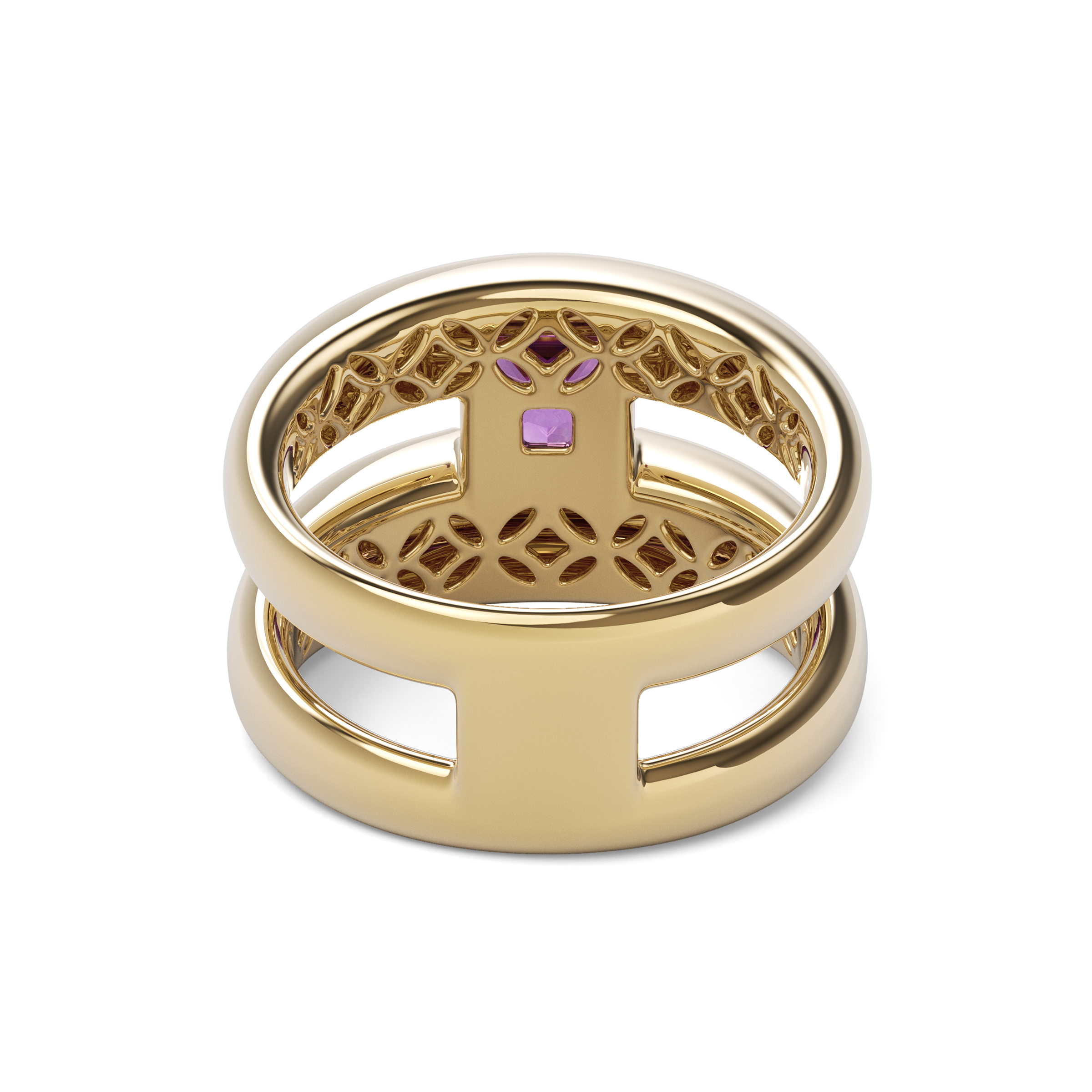 Amethyst Stacked Ring | 14K Gold