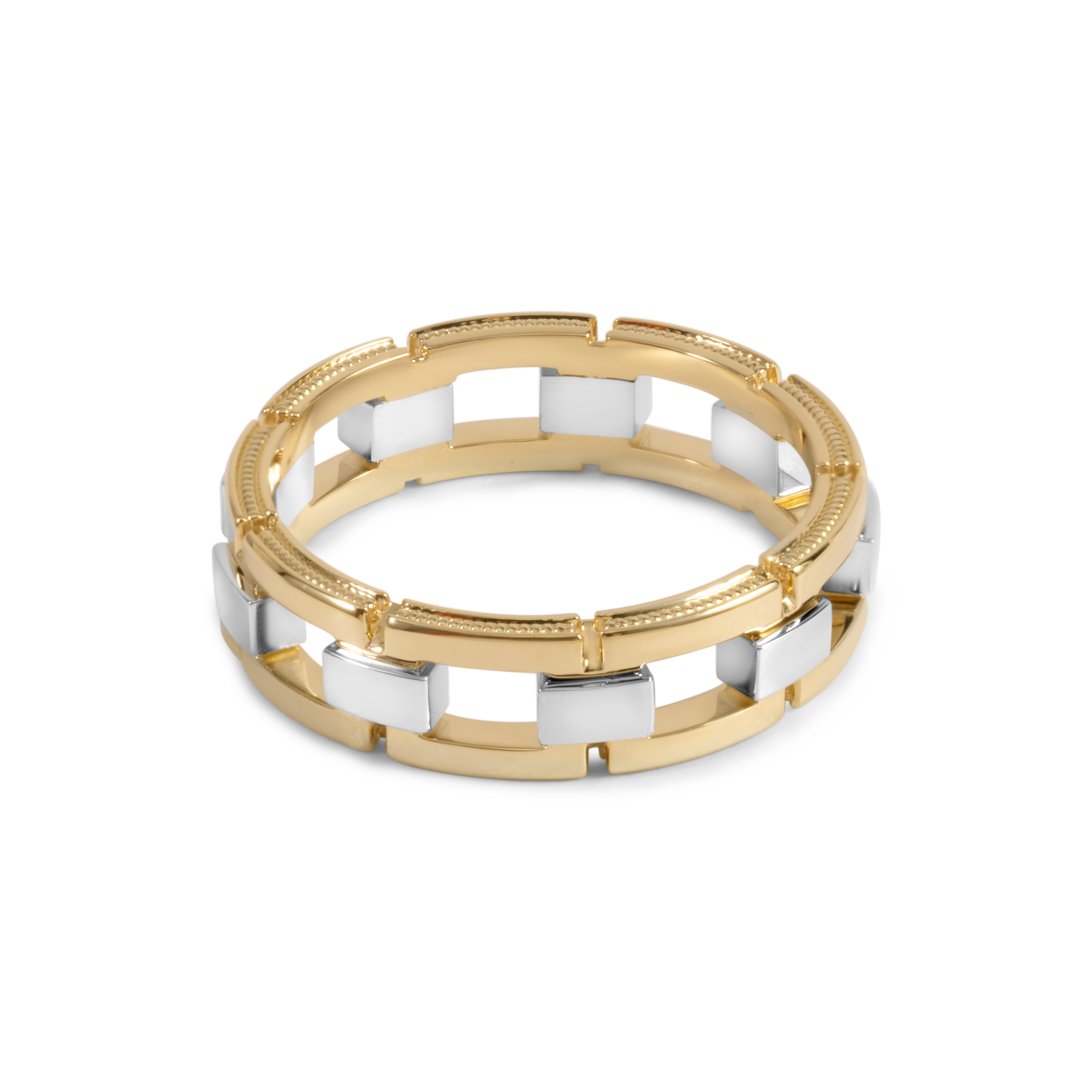 Alliance bicolore en or 18 carats et platine