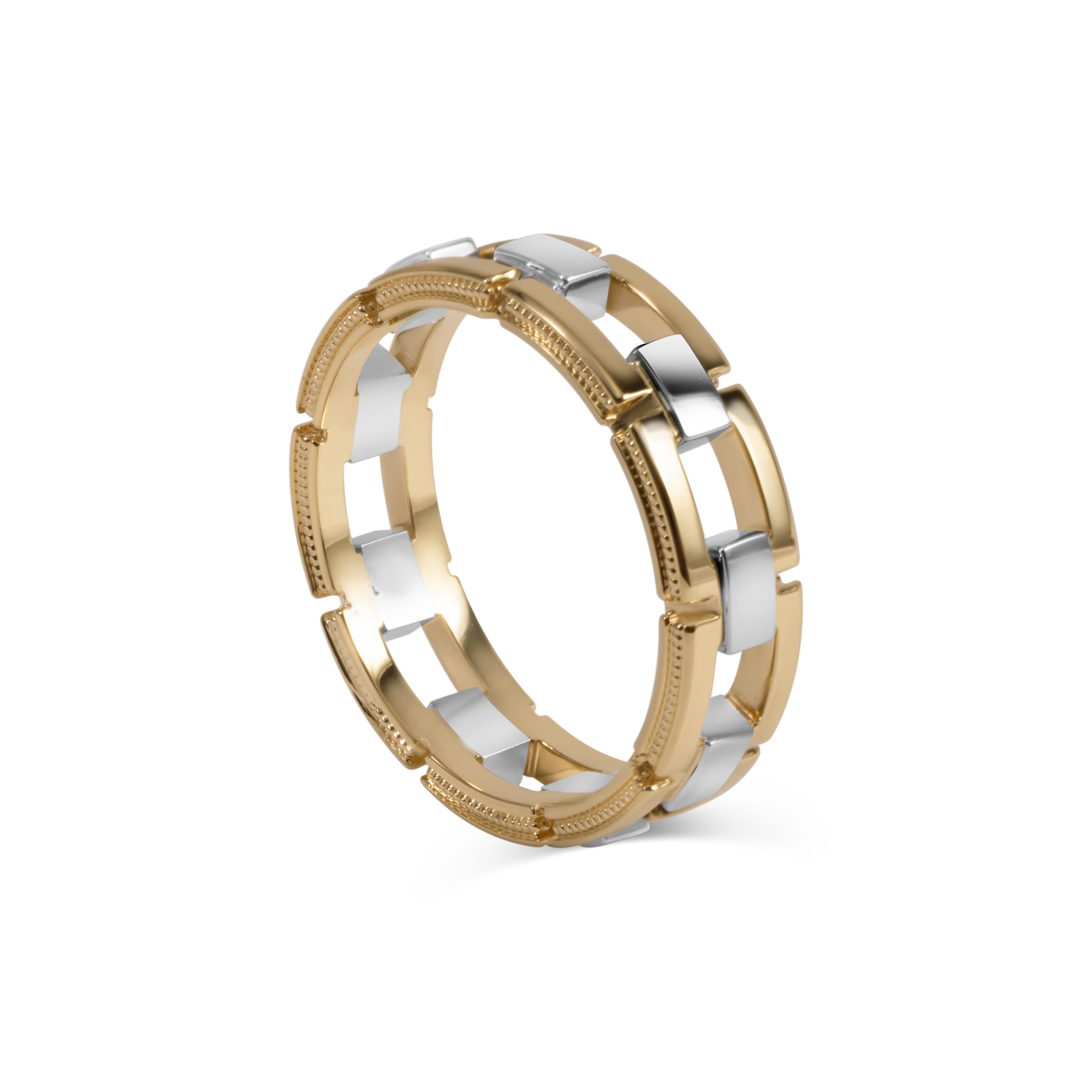 Alliance bicolore en or 18 carats et platine