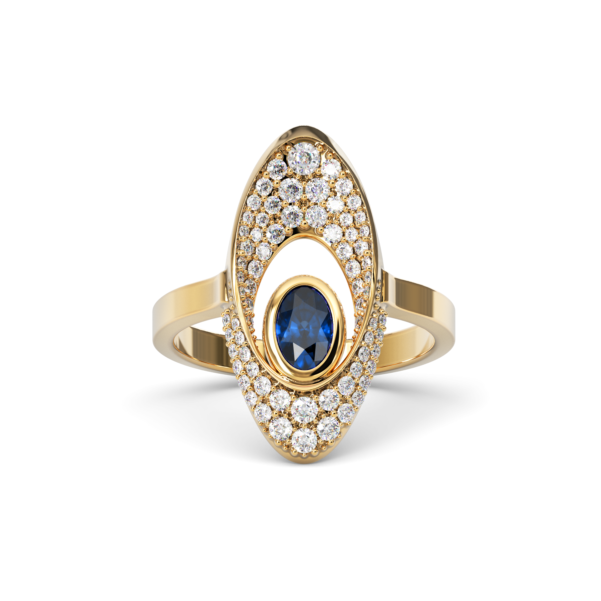 Bague en diamant et saphir | Or 18 carats