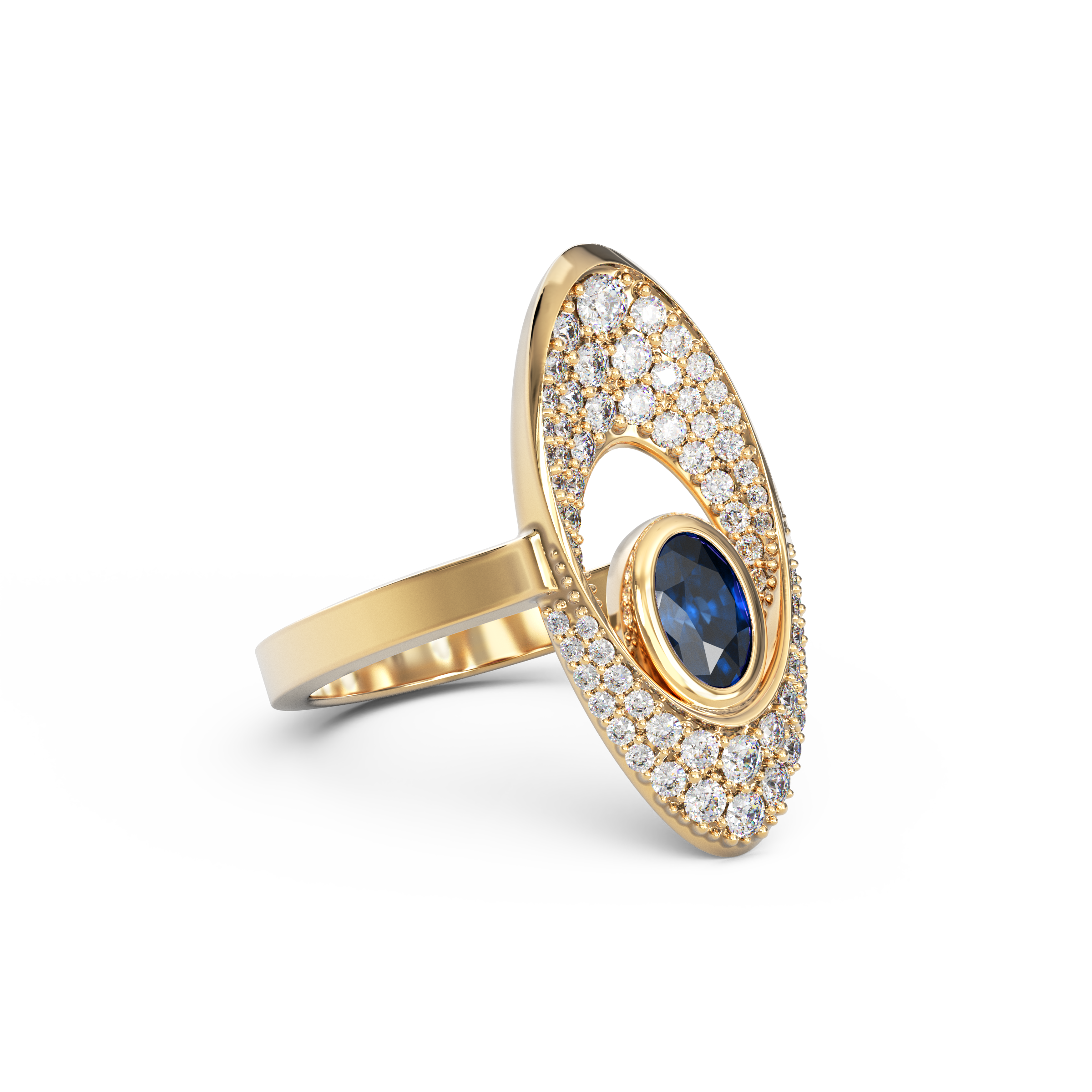 Bague en diamant et saphir | Or 18 carats