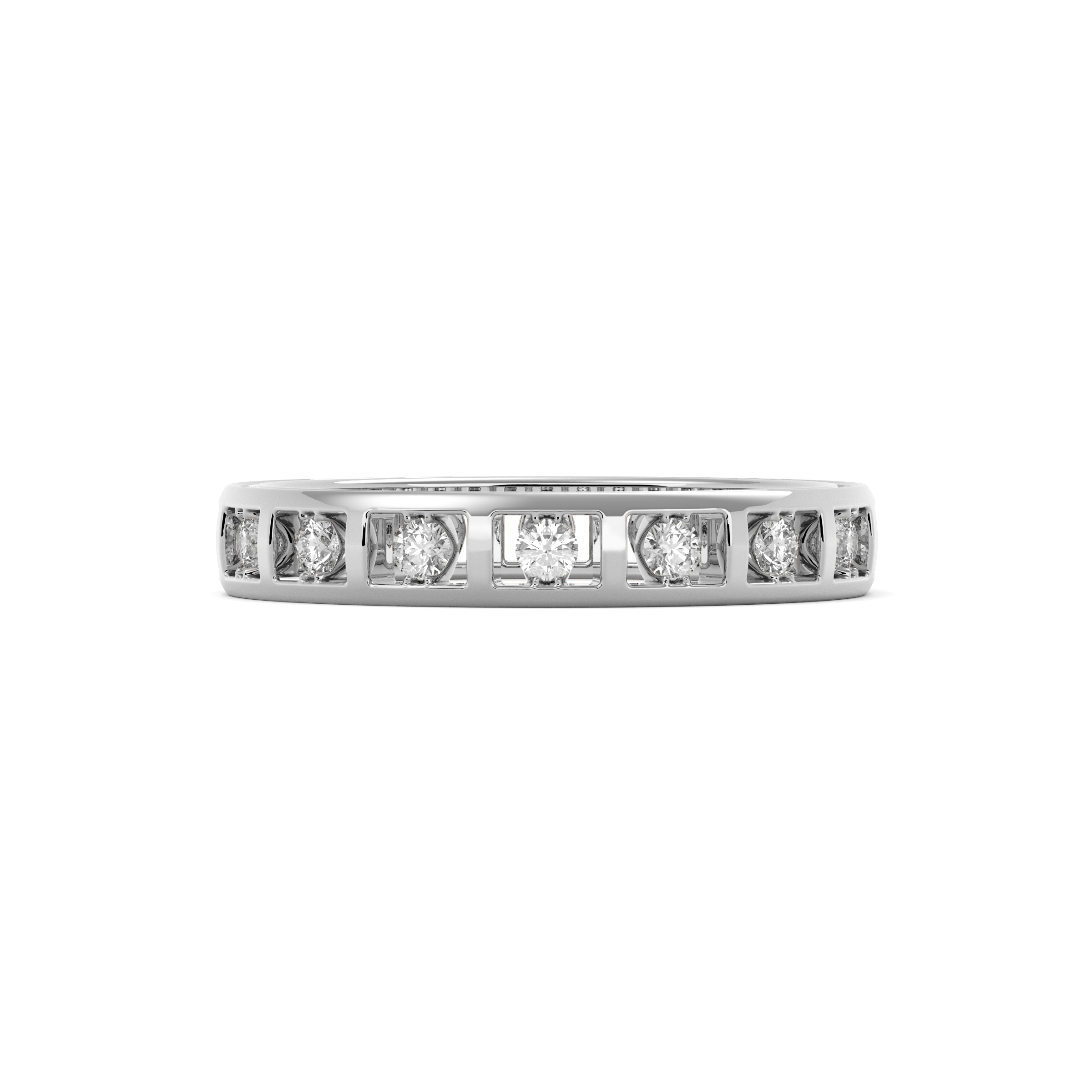 Bague sertie de diamants en canal | Platine