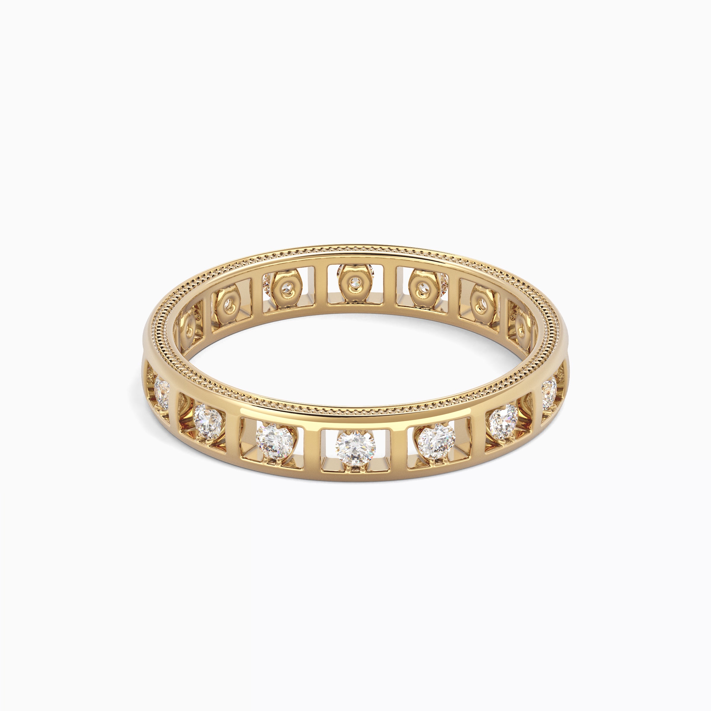 Bague sertie de diamants en canal | Or 18 carats