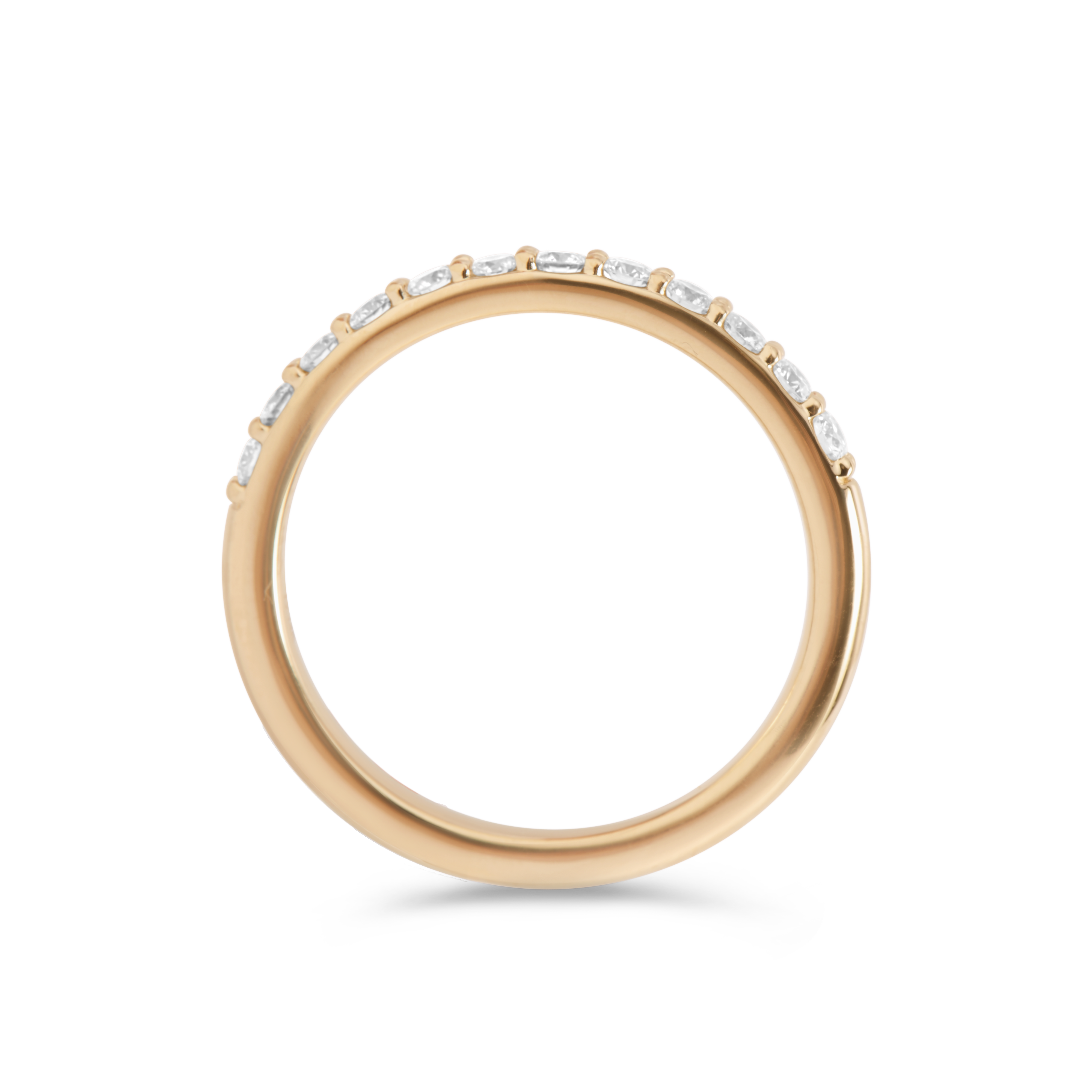 Diamond Shared Prong Wedding Band| 14K Gold