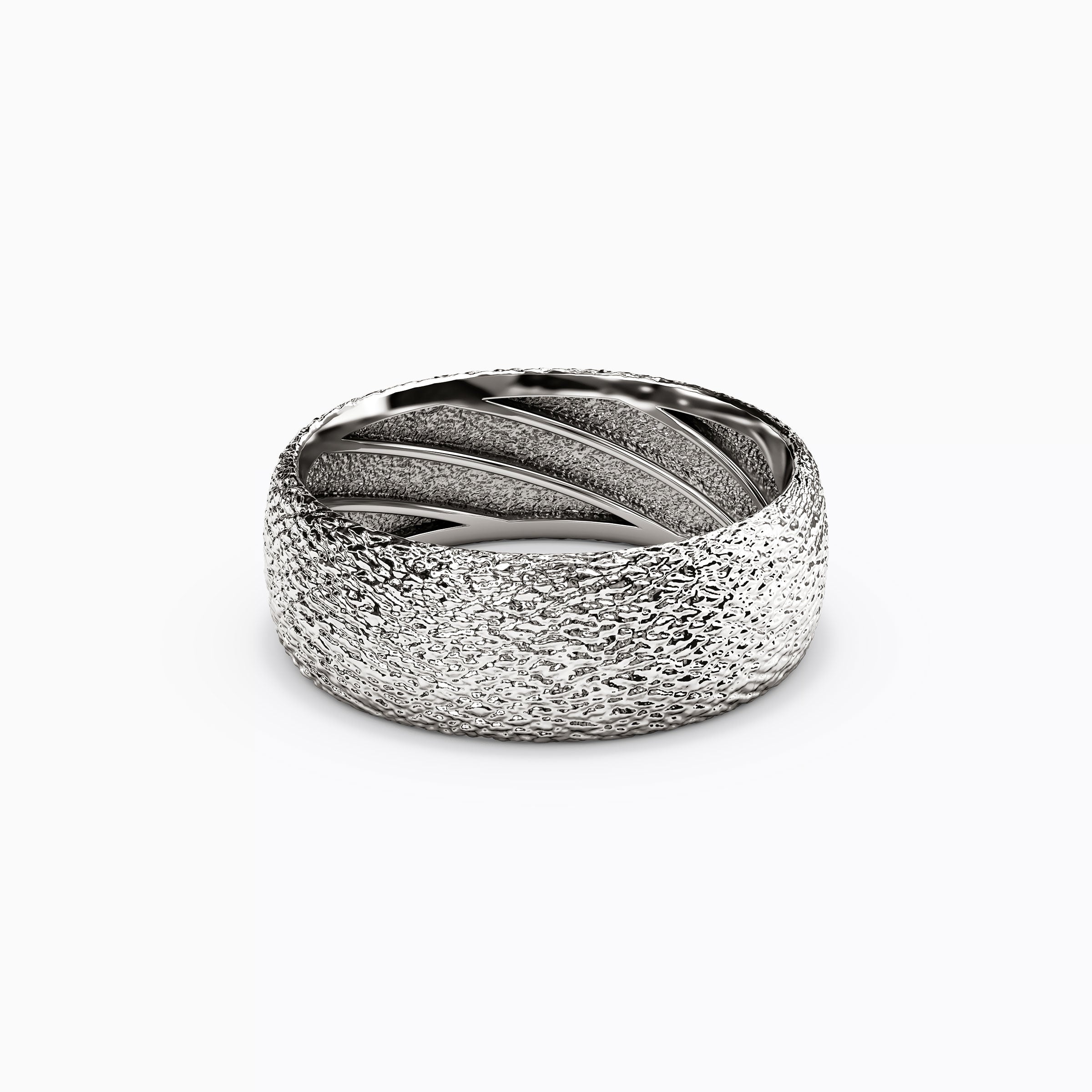 Alliance en or 18 carats à texture quadrillée