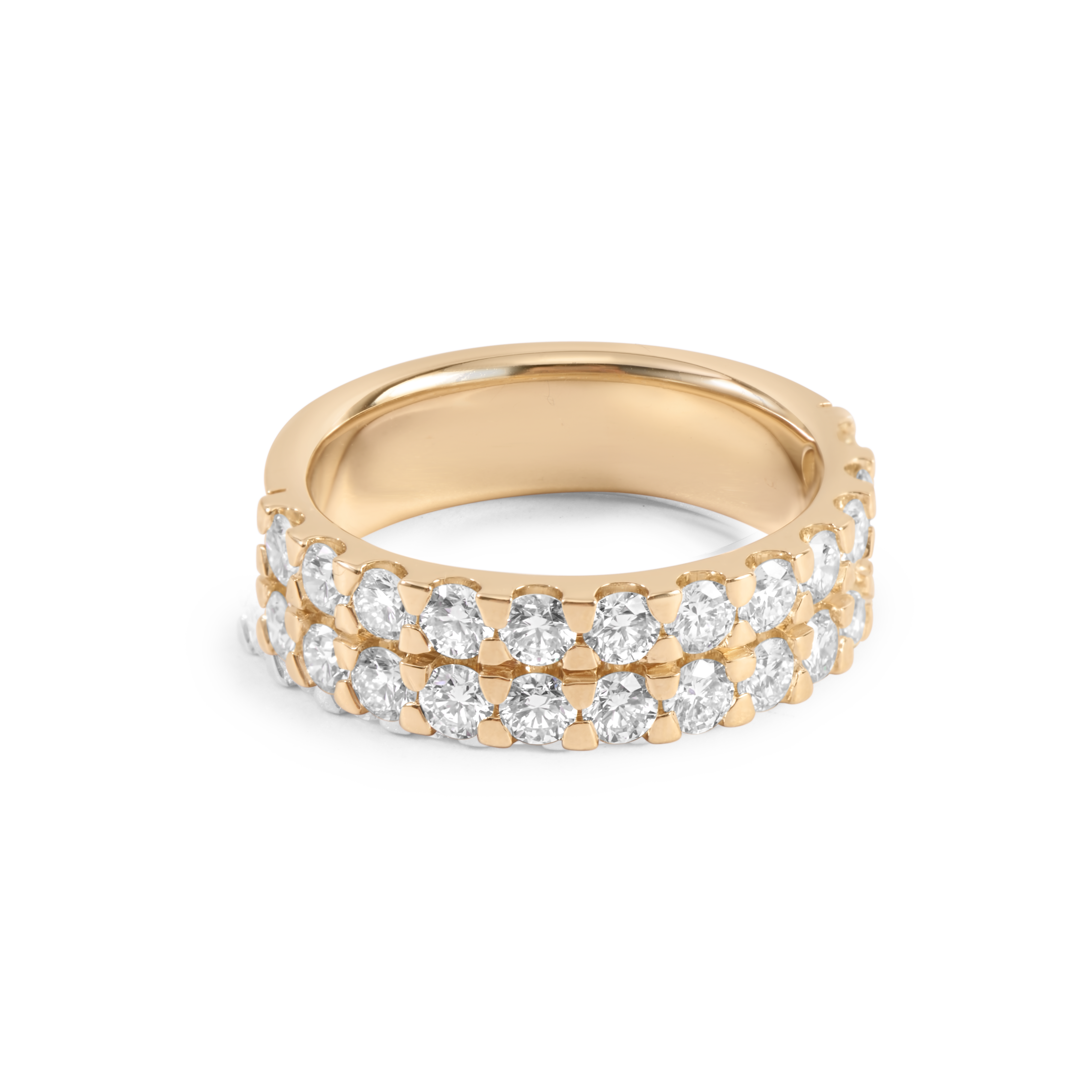 Alliance double rangée de diamants en or 14 carats