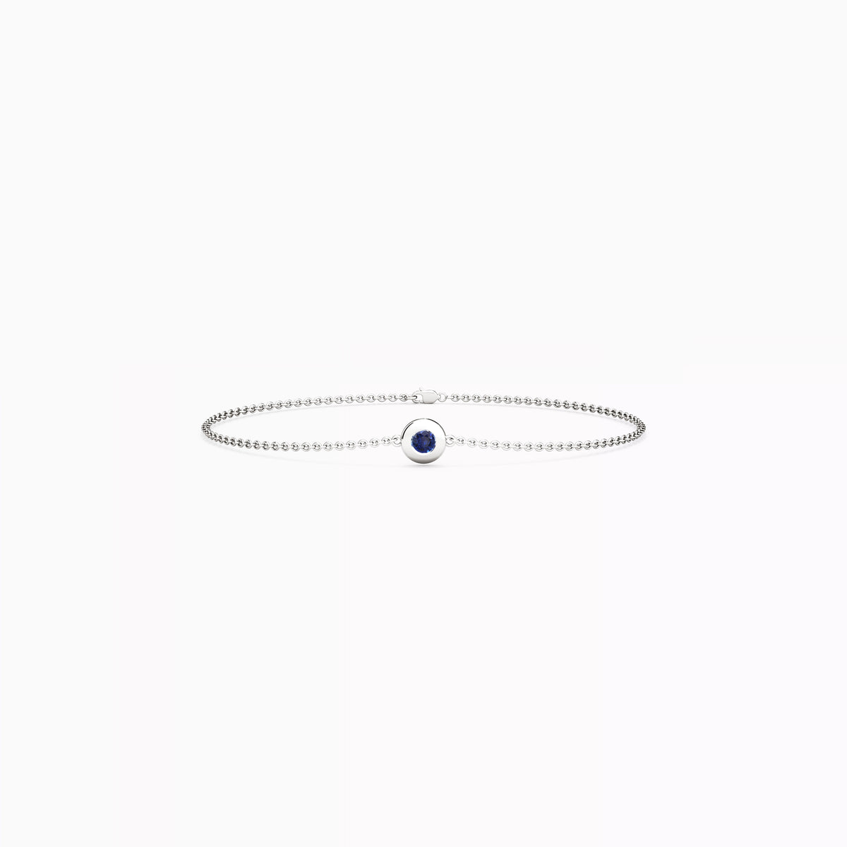 Sapphire Single Bezel Chain Bracelet | 14K Gold