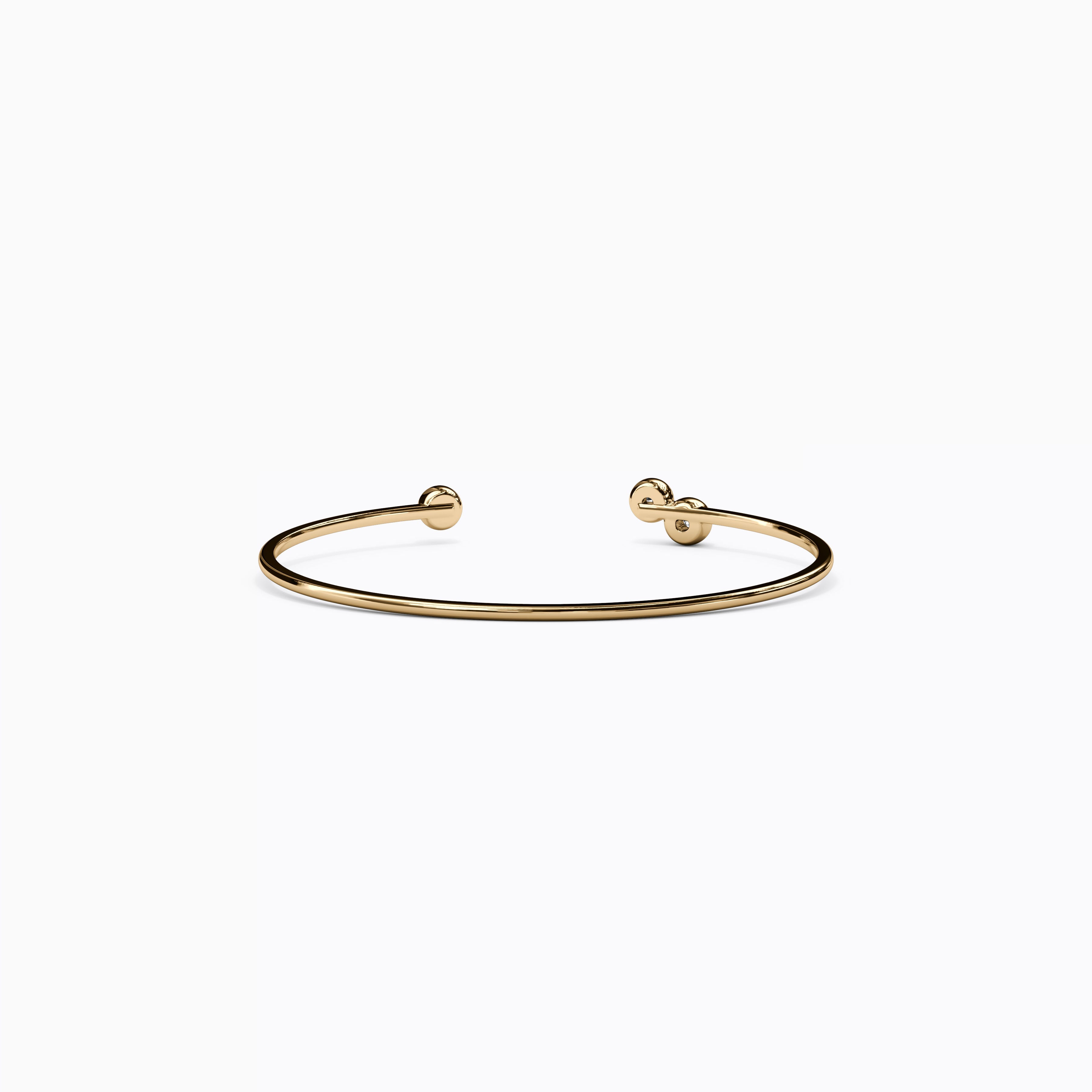 Diamond Three Bezel Cuff | 14K Gold