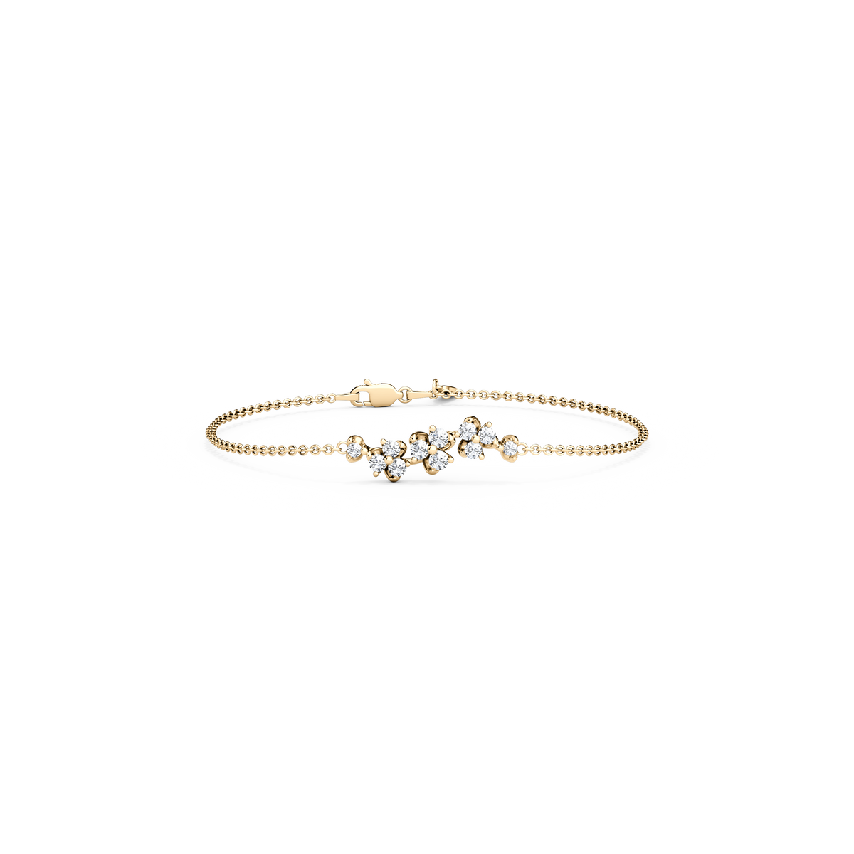 Bracelet en or 14 carats serti de diamants