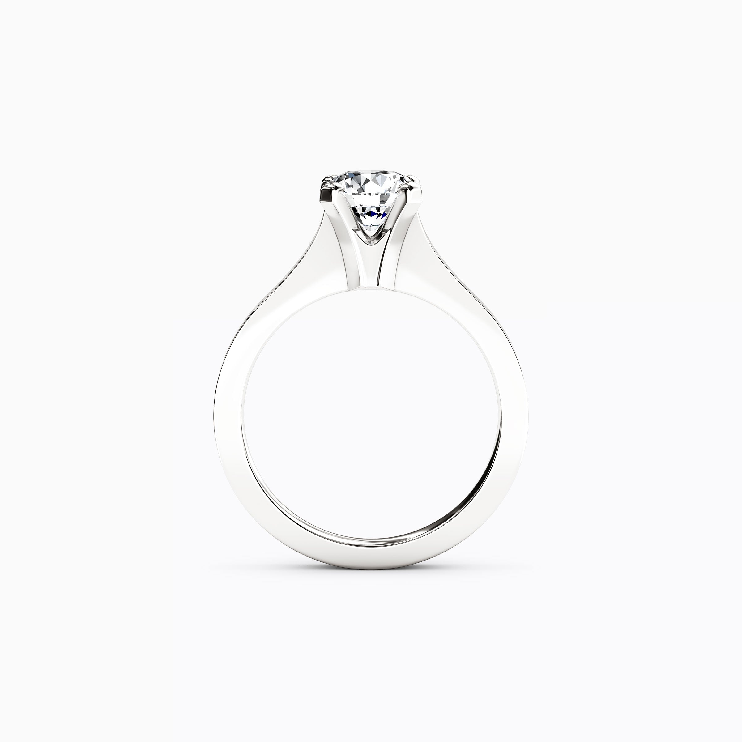 Solitaire Diamond Tapered Engagement ring in Platinum