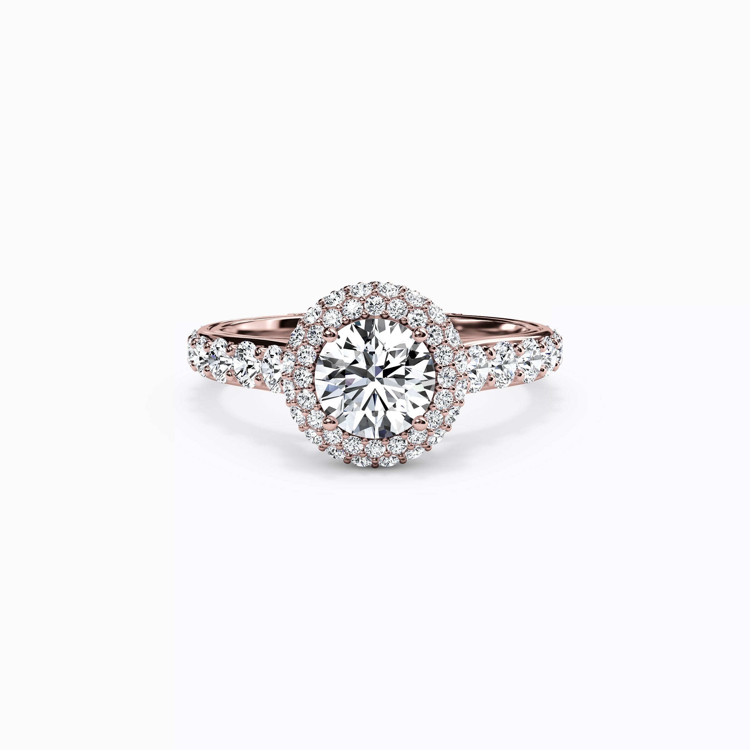 Bague de fiançailles Halo Marielle en or 18 carats