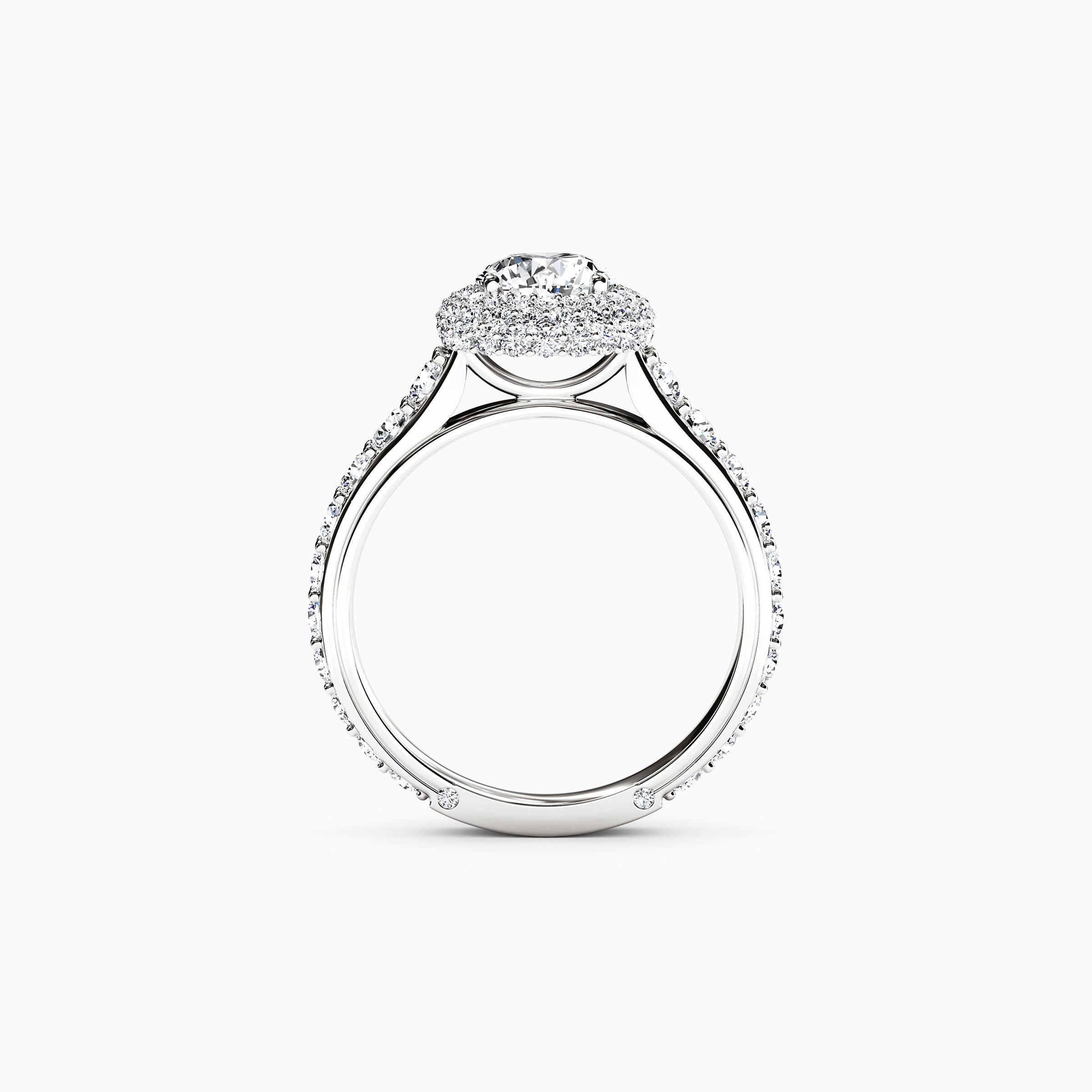 Bague de fiançailles Halo Marielle en platine
