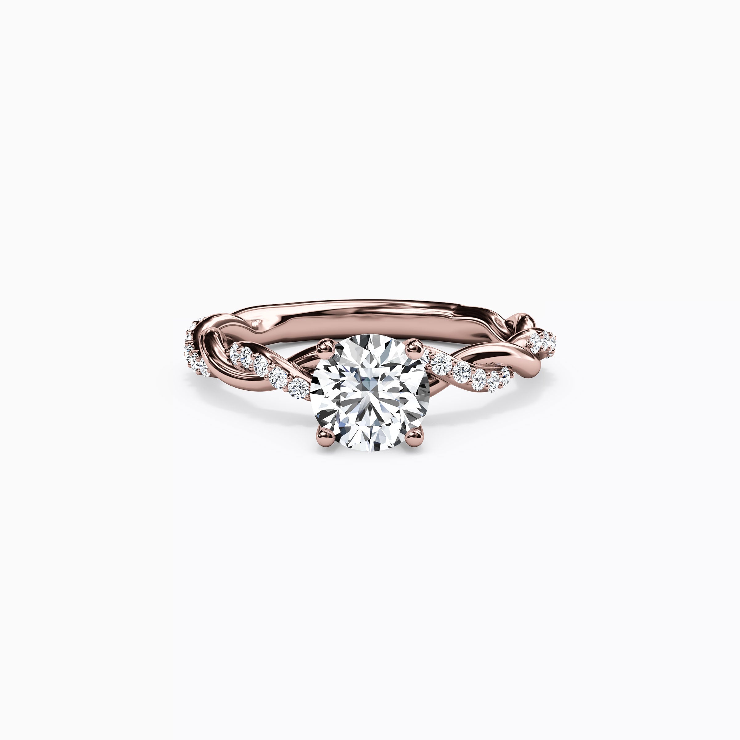 Bague de fiançailles torsadée florentine Midnight Sparkle en or 18 carats