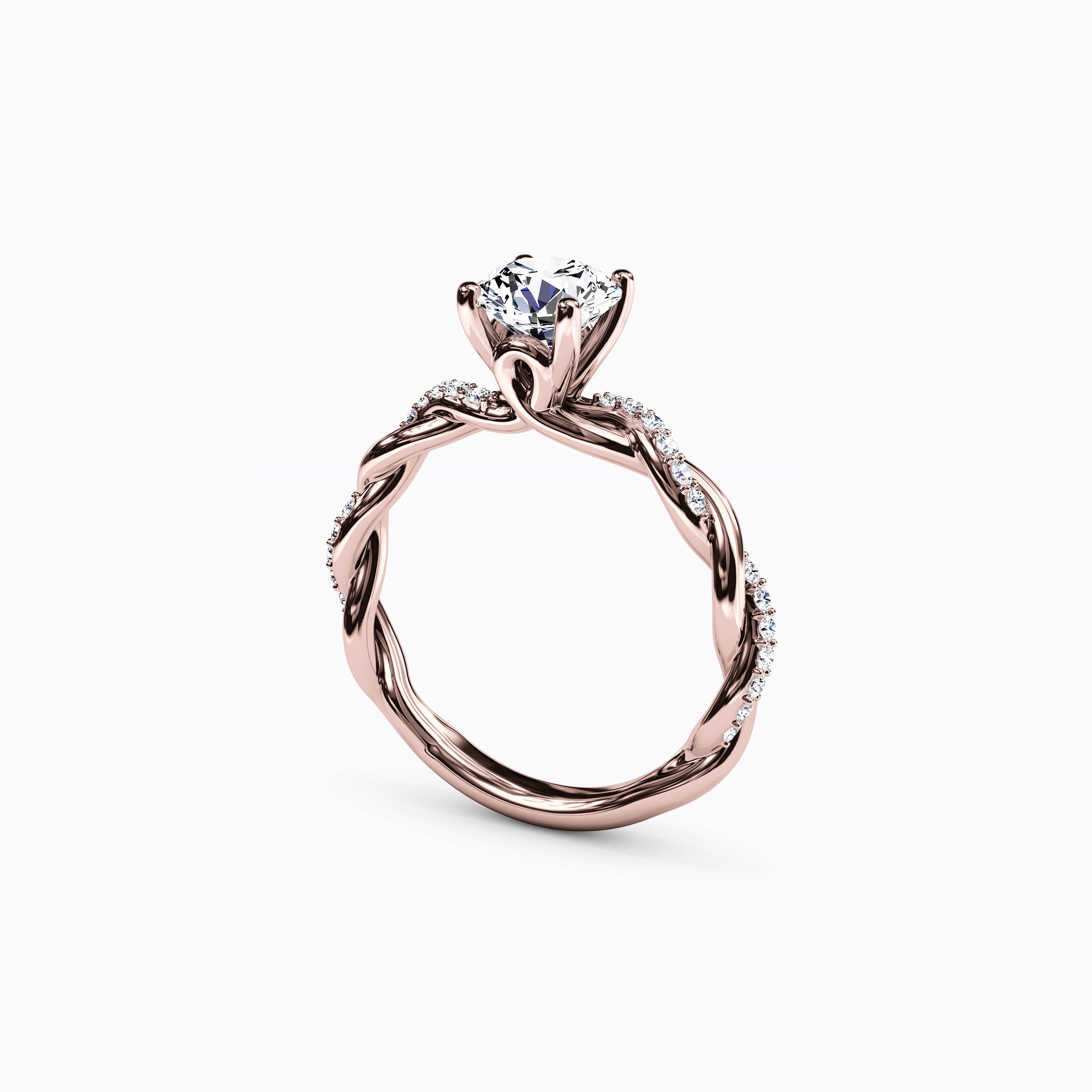 Bague de fiançailles torsadée florentine Midnight Sparkle en or 18 carats