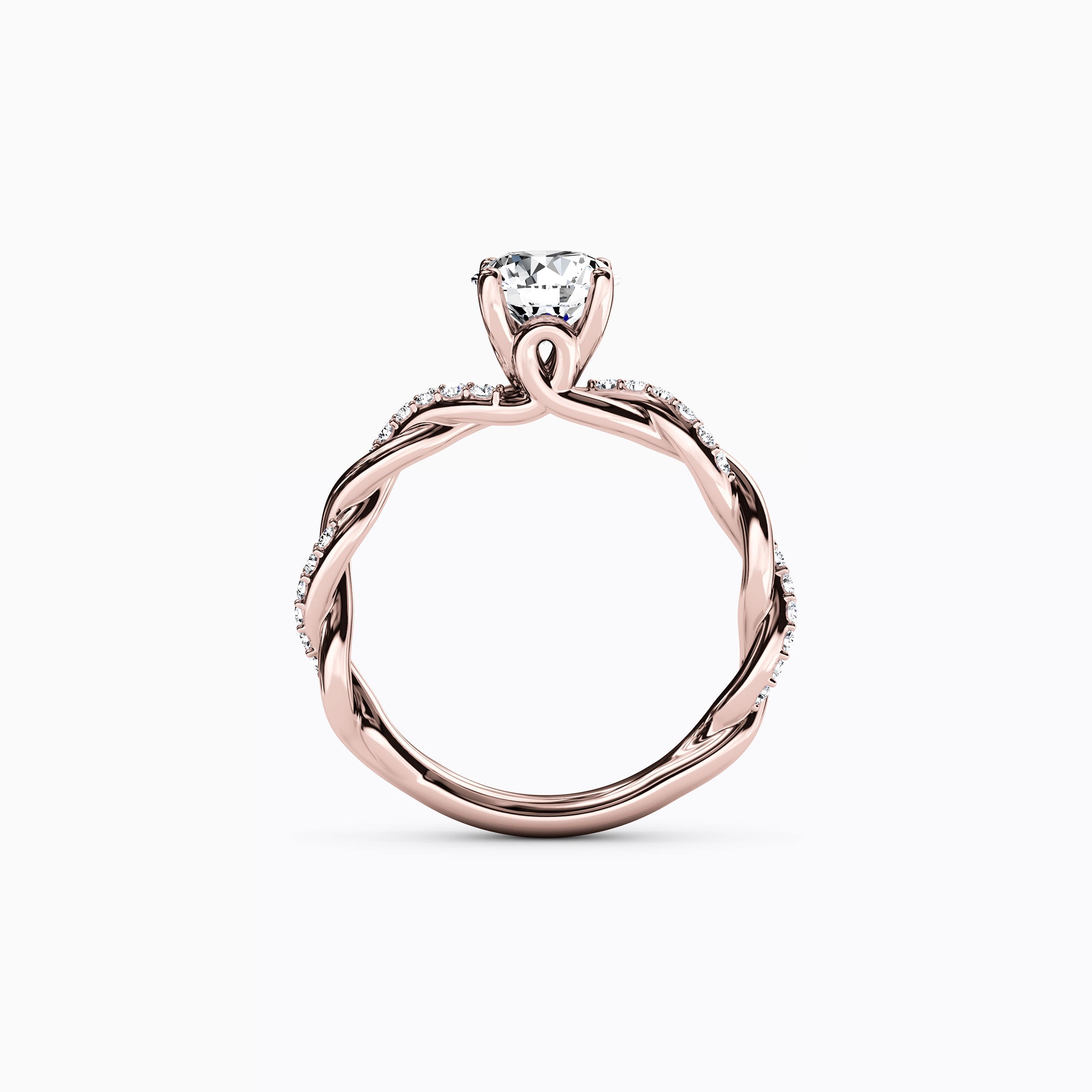 Bague de fiançailles torsadée florentine Midnight Sparkle en or 18 carats