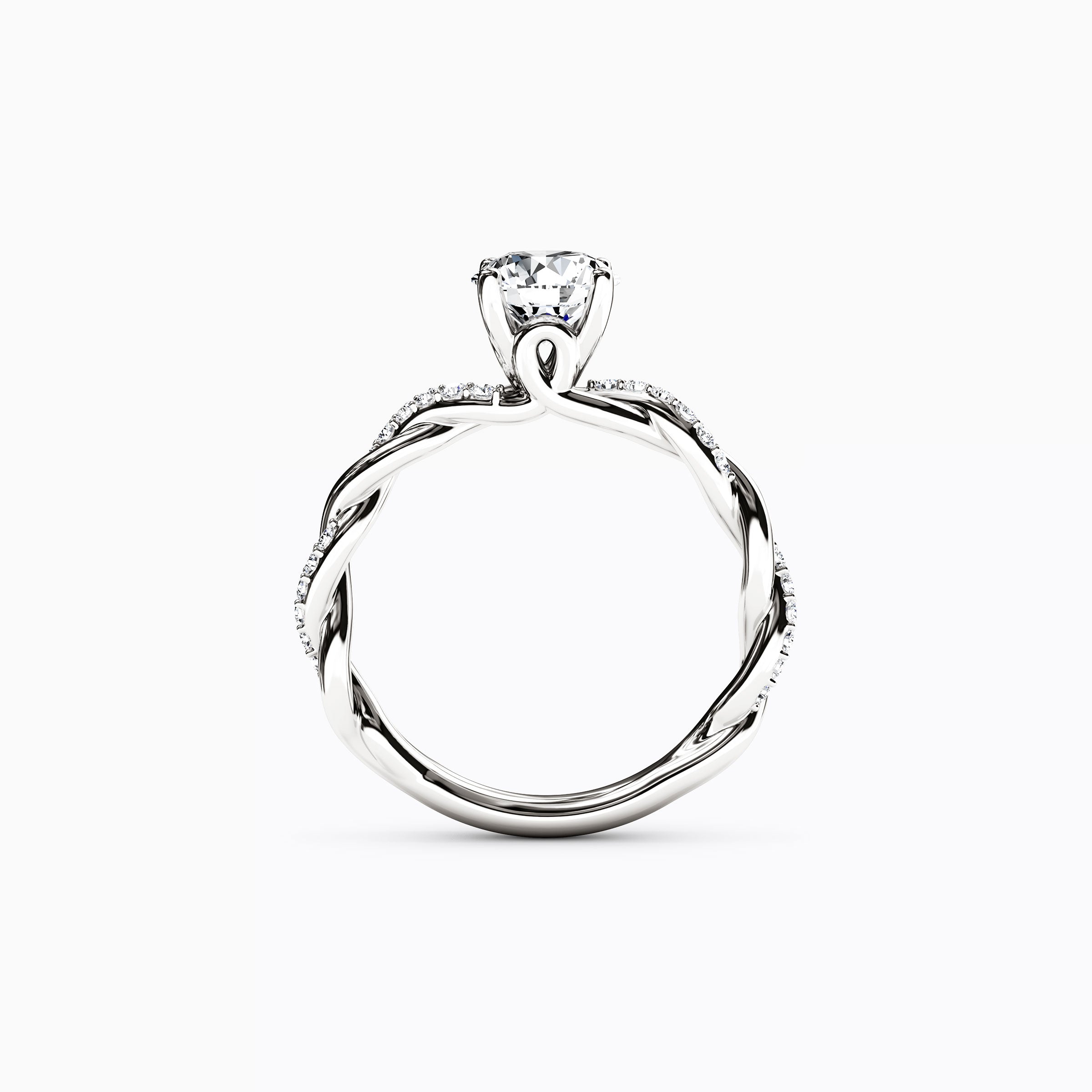 Bague de fiançailles torsadée florentine Midnight Sparkle en or 18 carats