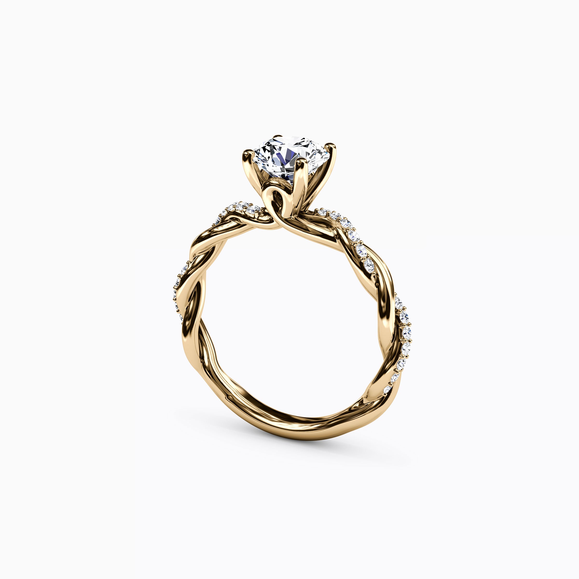 Bague de fiançailles torsadée florentine Midnight Sparkle en or 18 carats