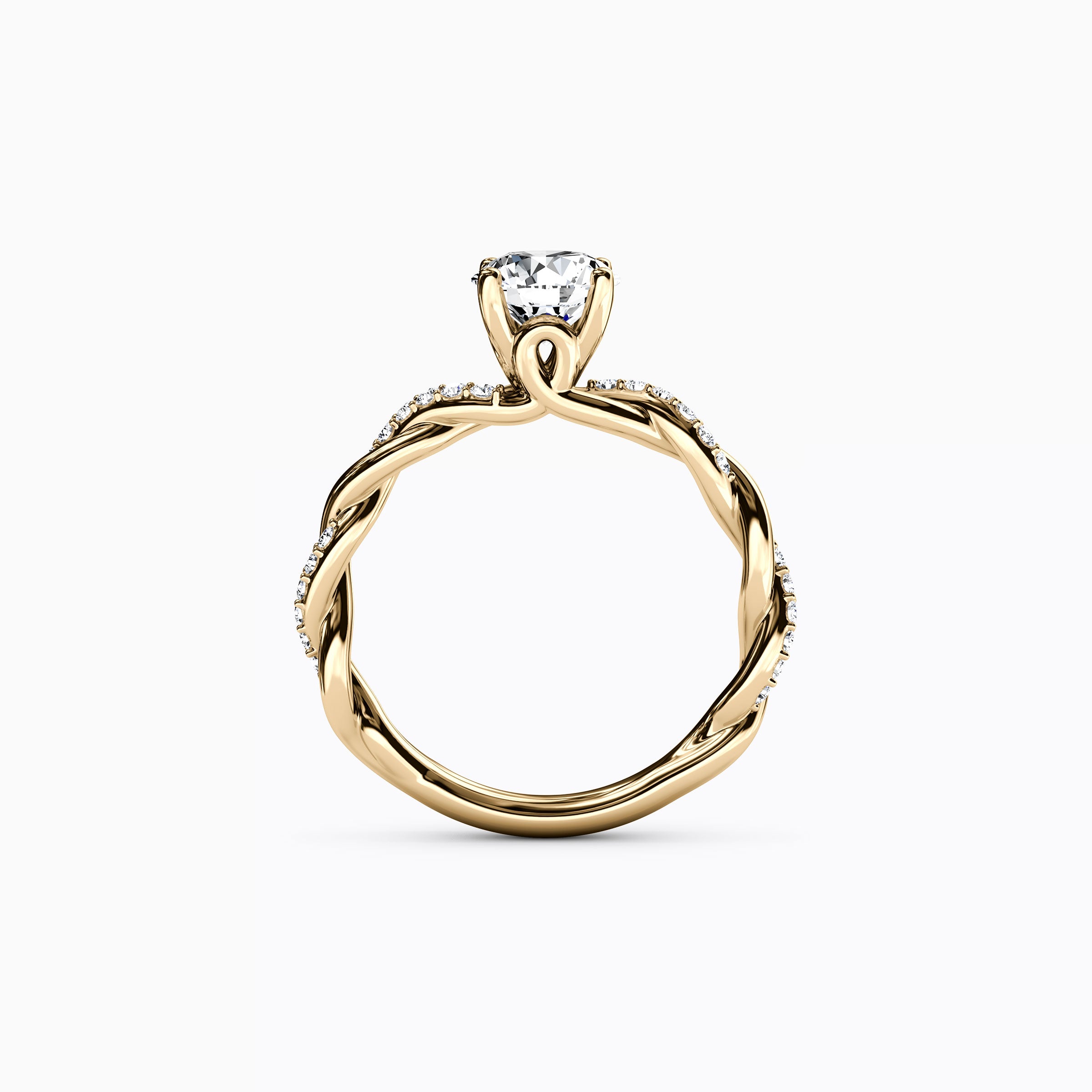 Bague de fiançailles torsadée florentine Midnight Sparkle en or 18 carats