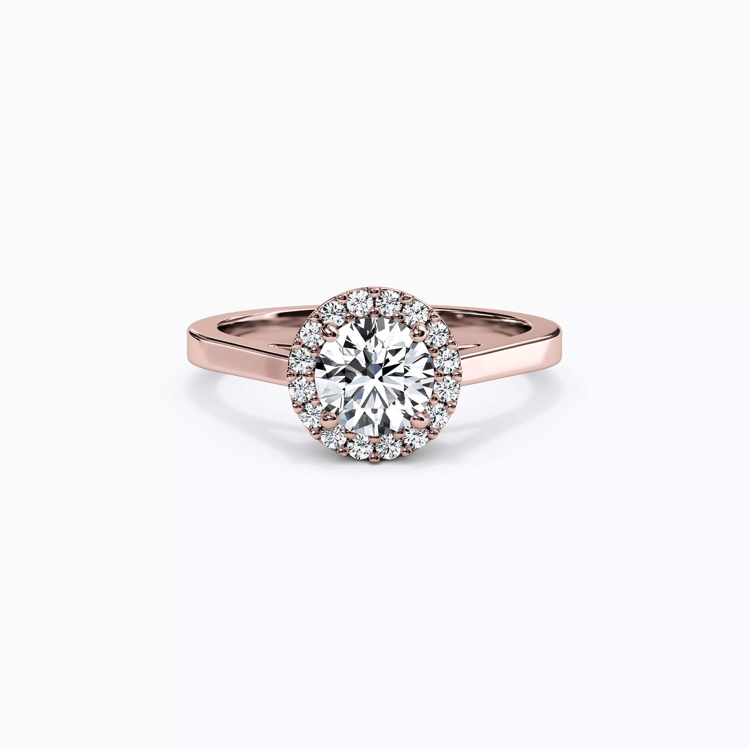 Bague de fiançailles Halo Pierced Gallery en or 18 carats