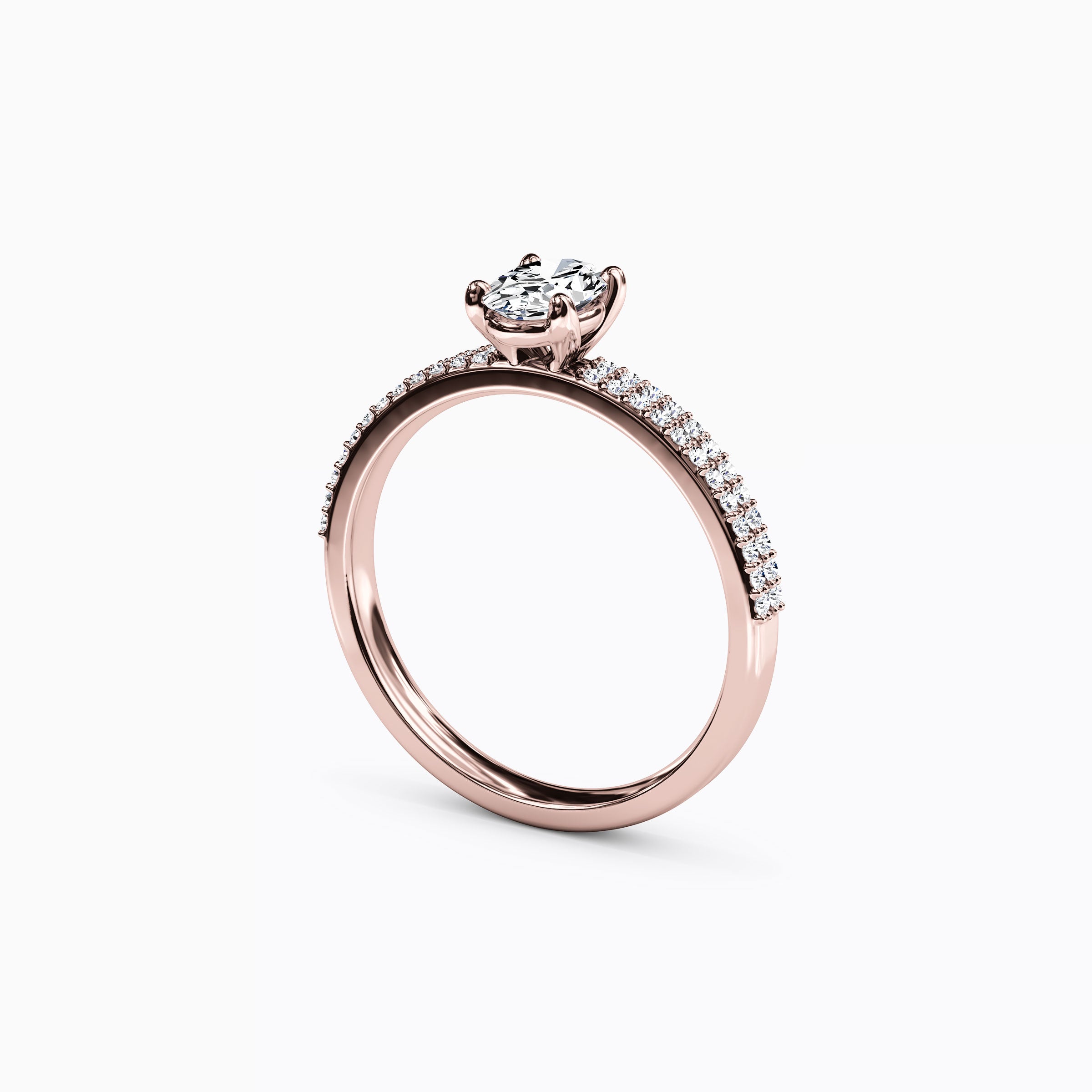 Midnight Sparkle Oval Double Row Engagement Ring in 18K Gold