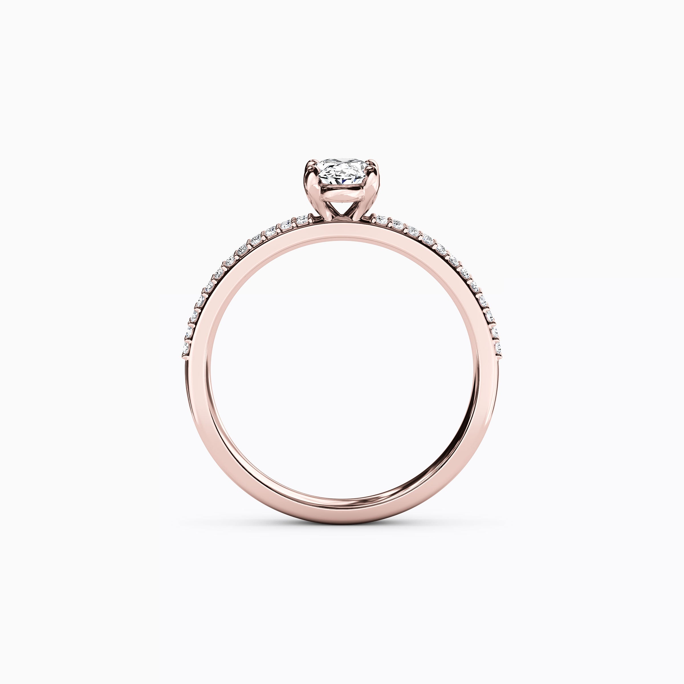 Midnight Sparkle Oval Double Row Engagement Ring in 18K Gold