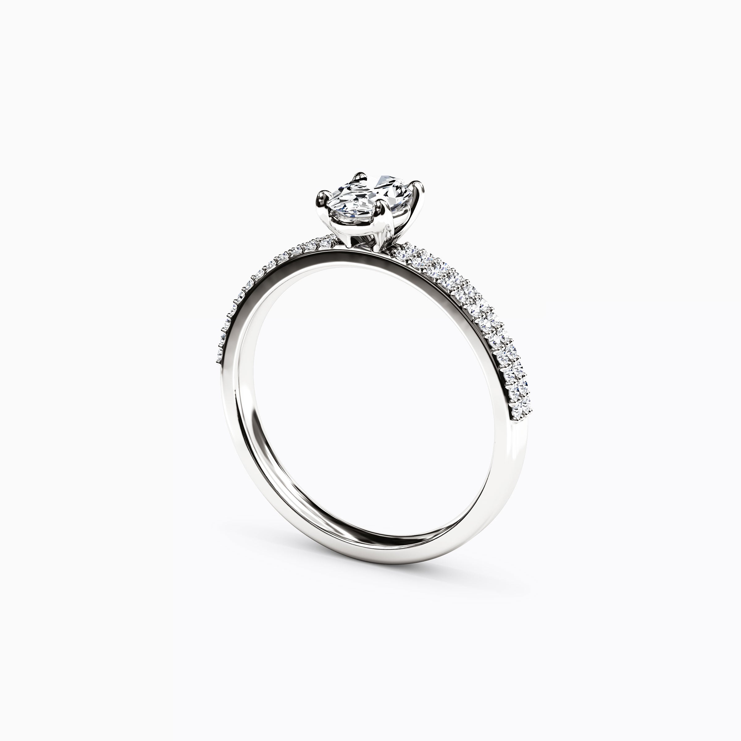 Midnight Sparkle Oval Double Row Engagement Ring in Platinum