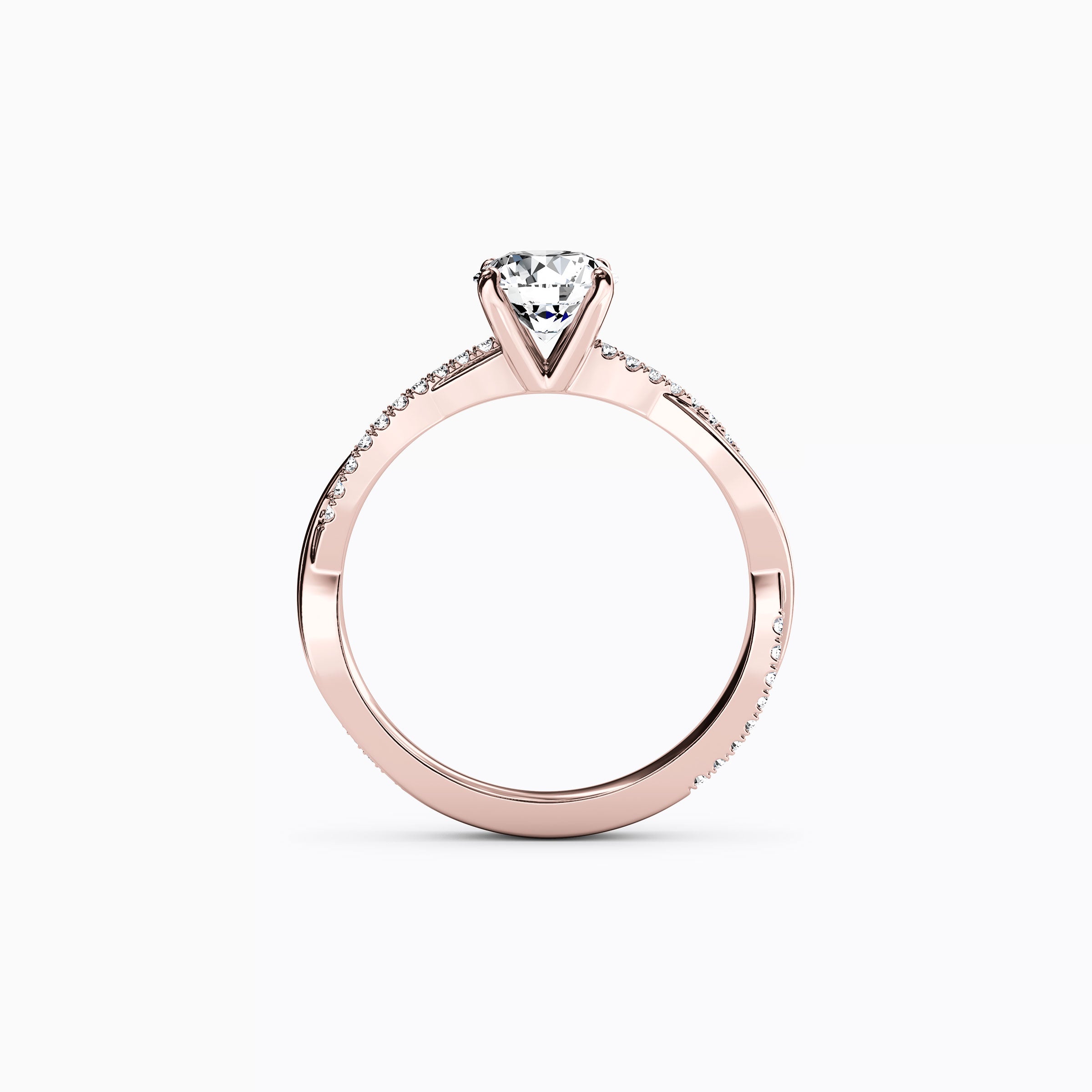 Bague de fiançailles sertie de griffes entrelacées Midnight Sparkle en or 18 carats