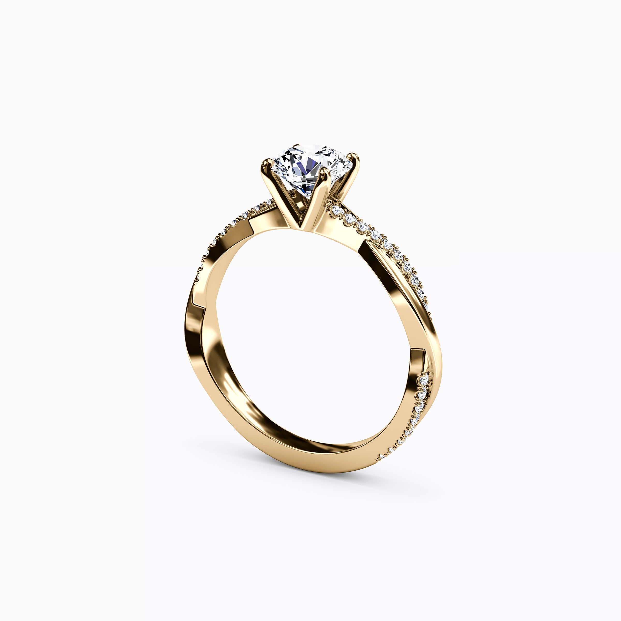 Bague de fiançailles sertie de griffes entrelacées Midnight Sparkle en or 18 carats