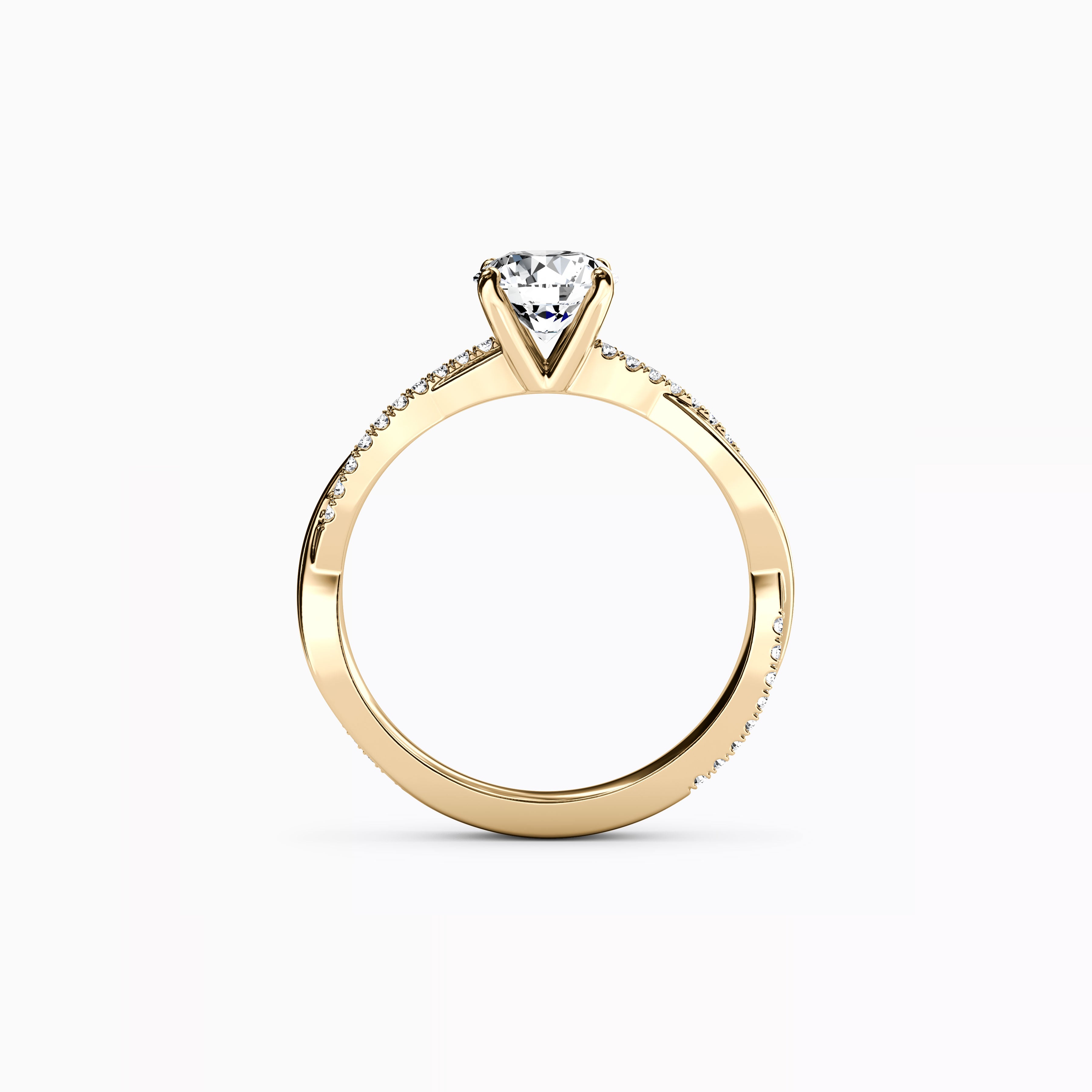 Bague de fiançailles sertie de griffes entrelacées Midnight Sparkle en or 18 carats