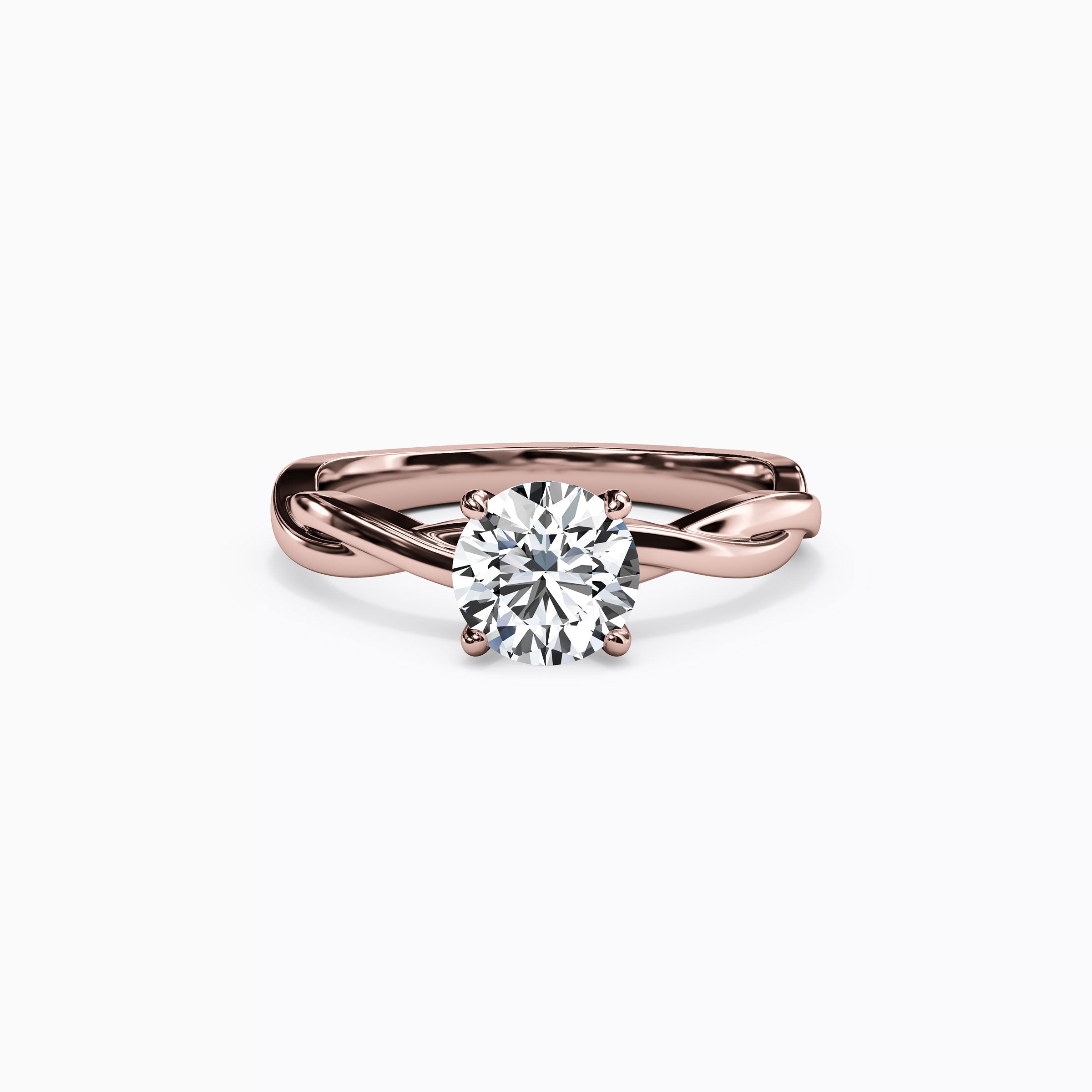 Bague de fiançailles solitaire entrelacée en or 18 carats