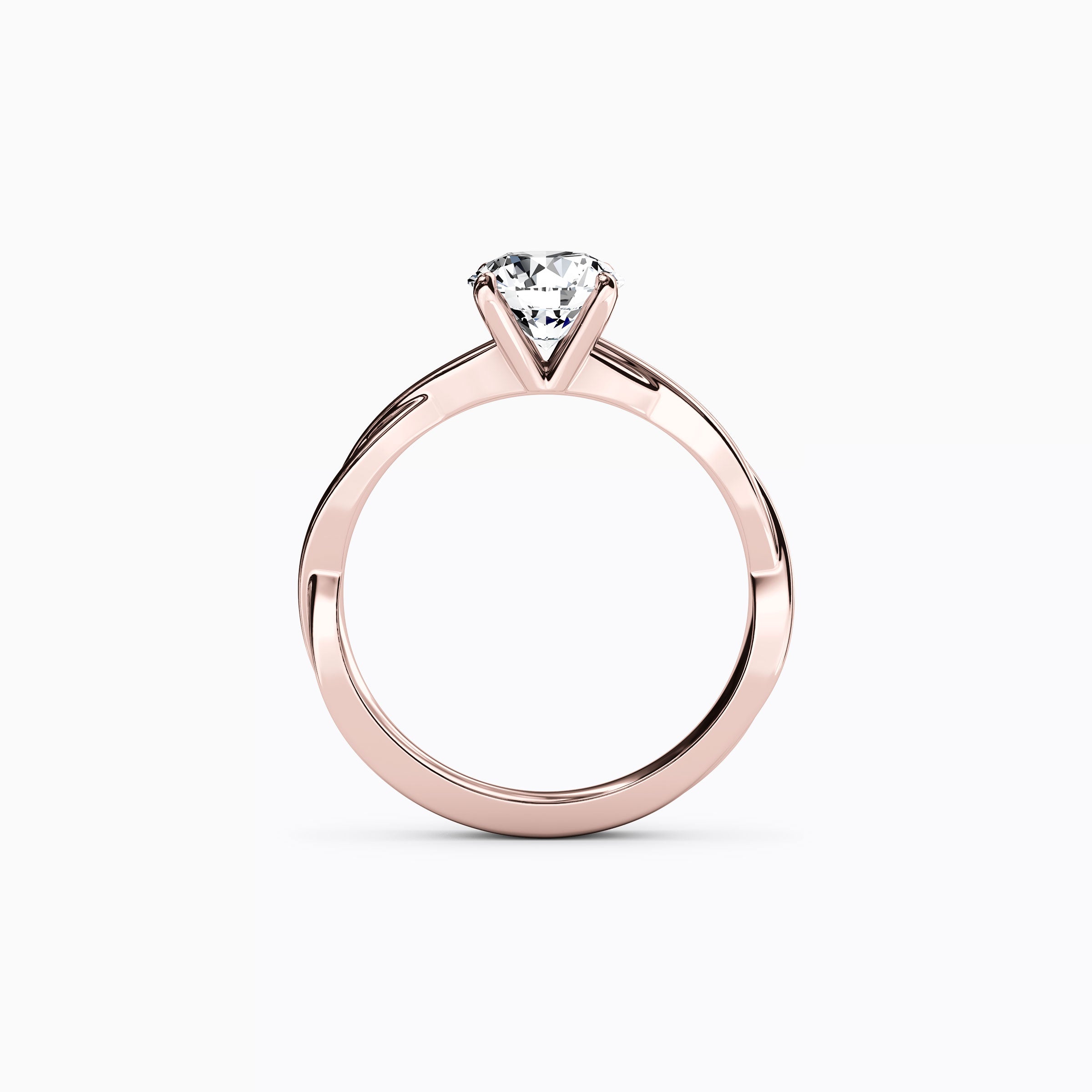 Bague de fiançailles solitaire entrelacée en or 18 carats