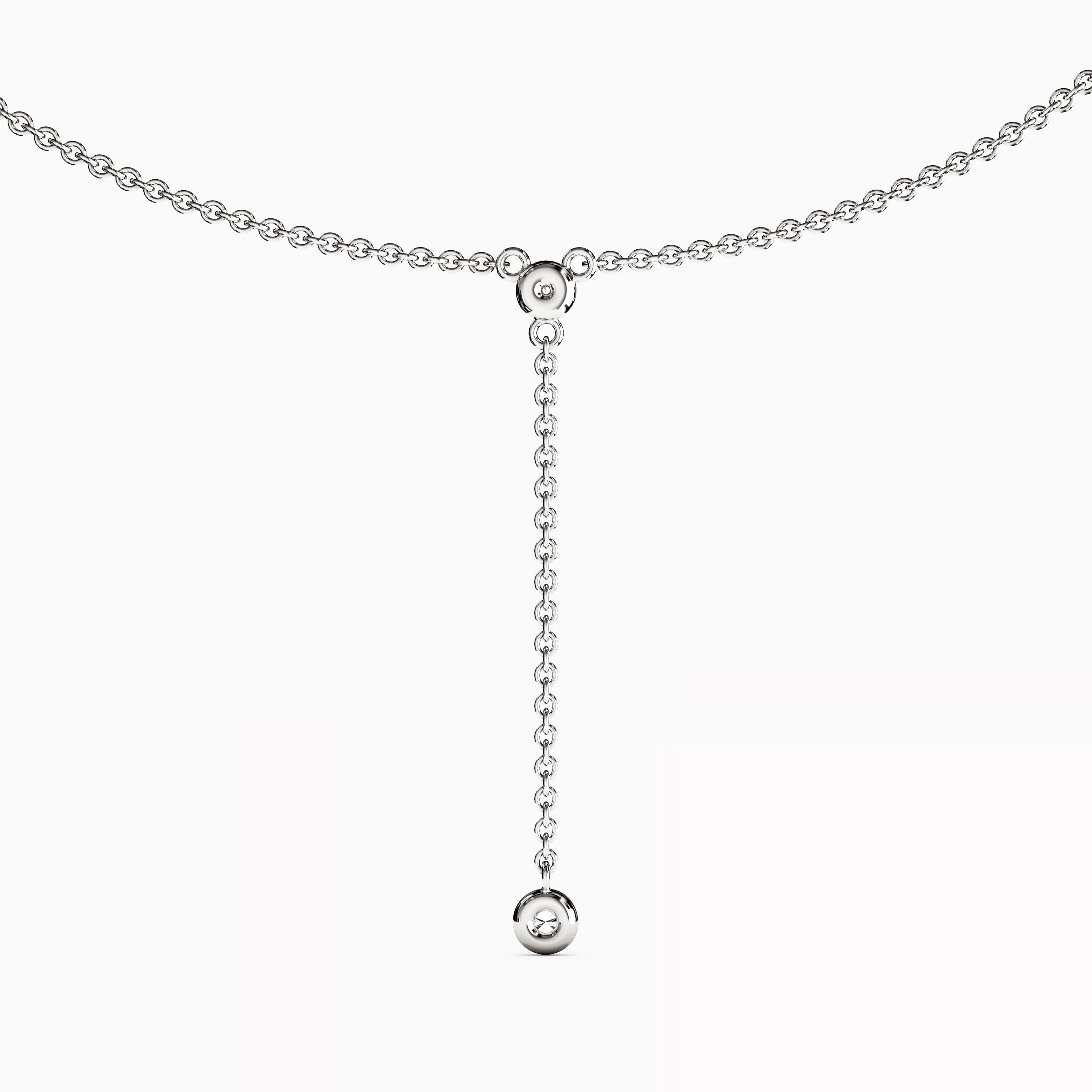 Diamond Mini Bezel Drop Necklace |14K Gold
