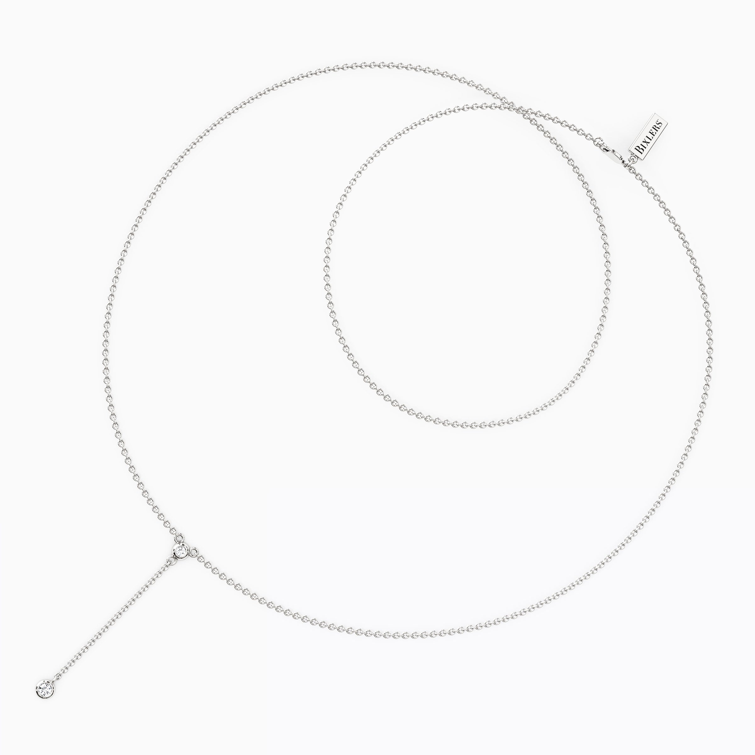 Diamond Mini Bezel Drop Necklace |14K Gold