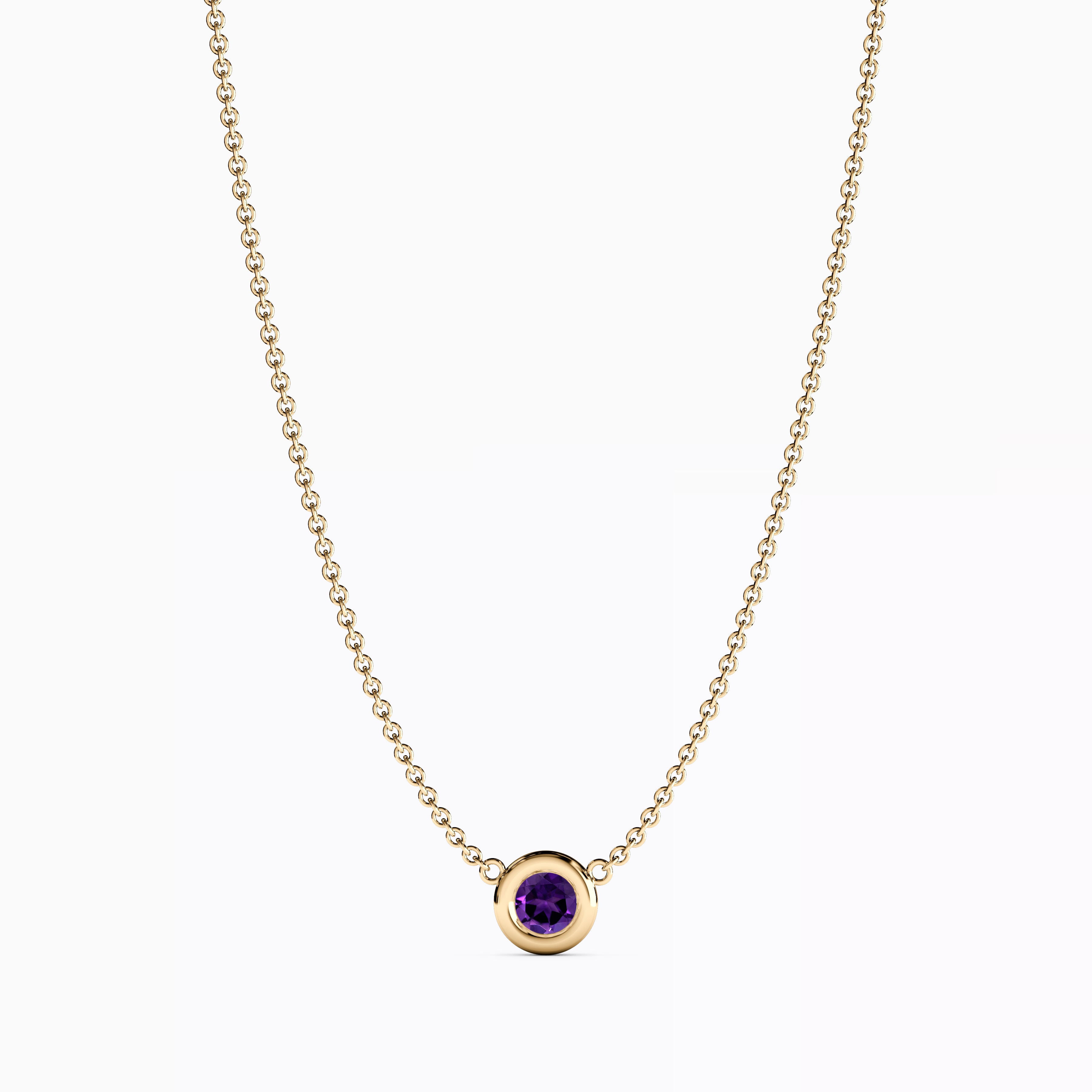Collier serti d'améthyste | Or 14 carats