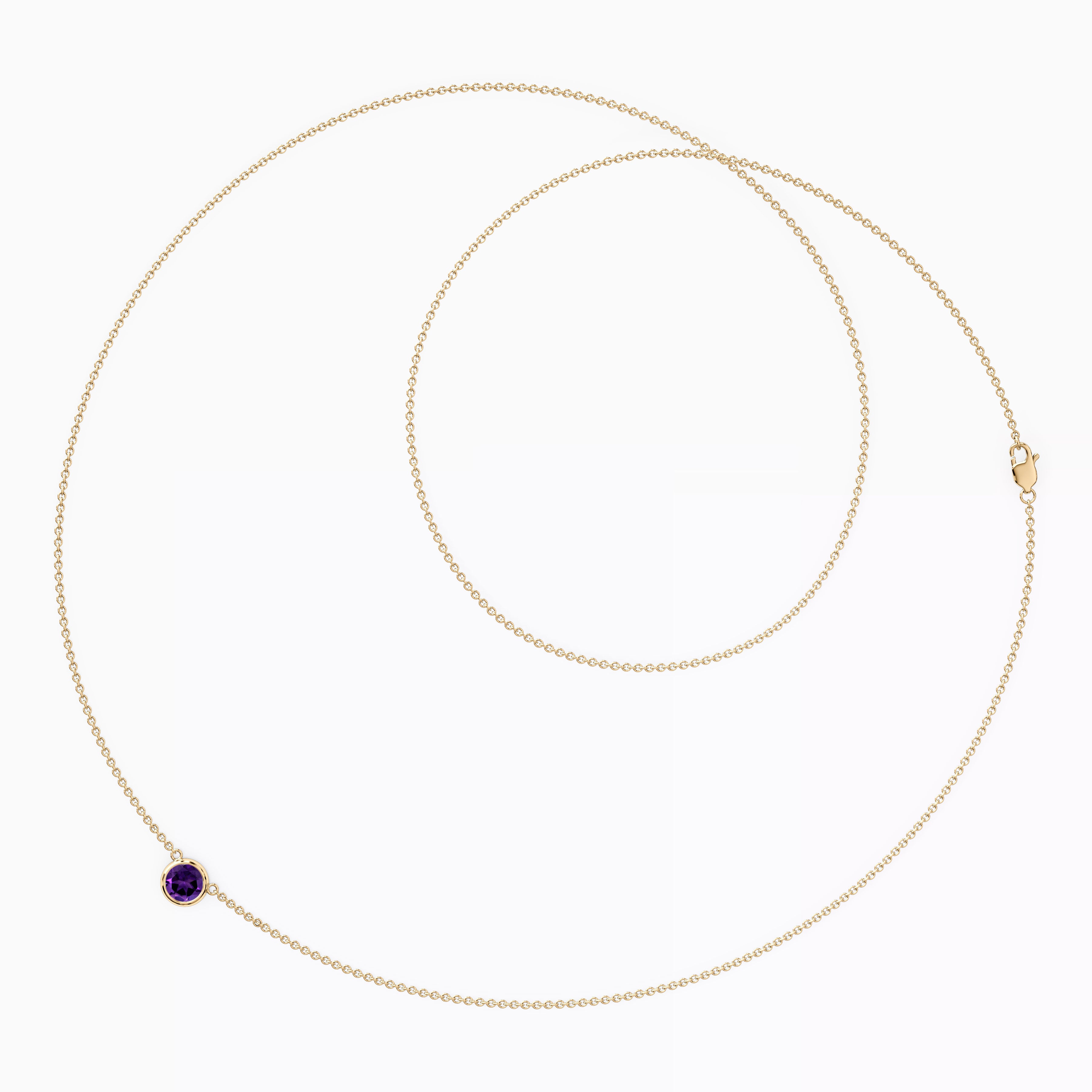 Collier serti d'améthyste | Or 14 carats