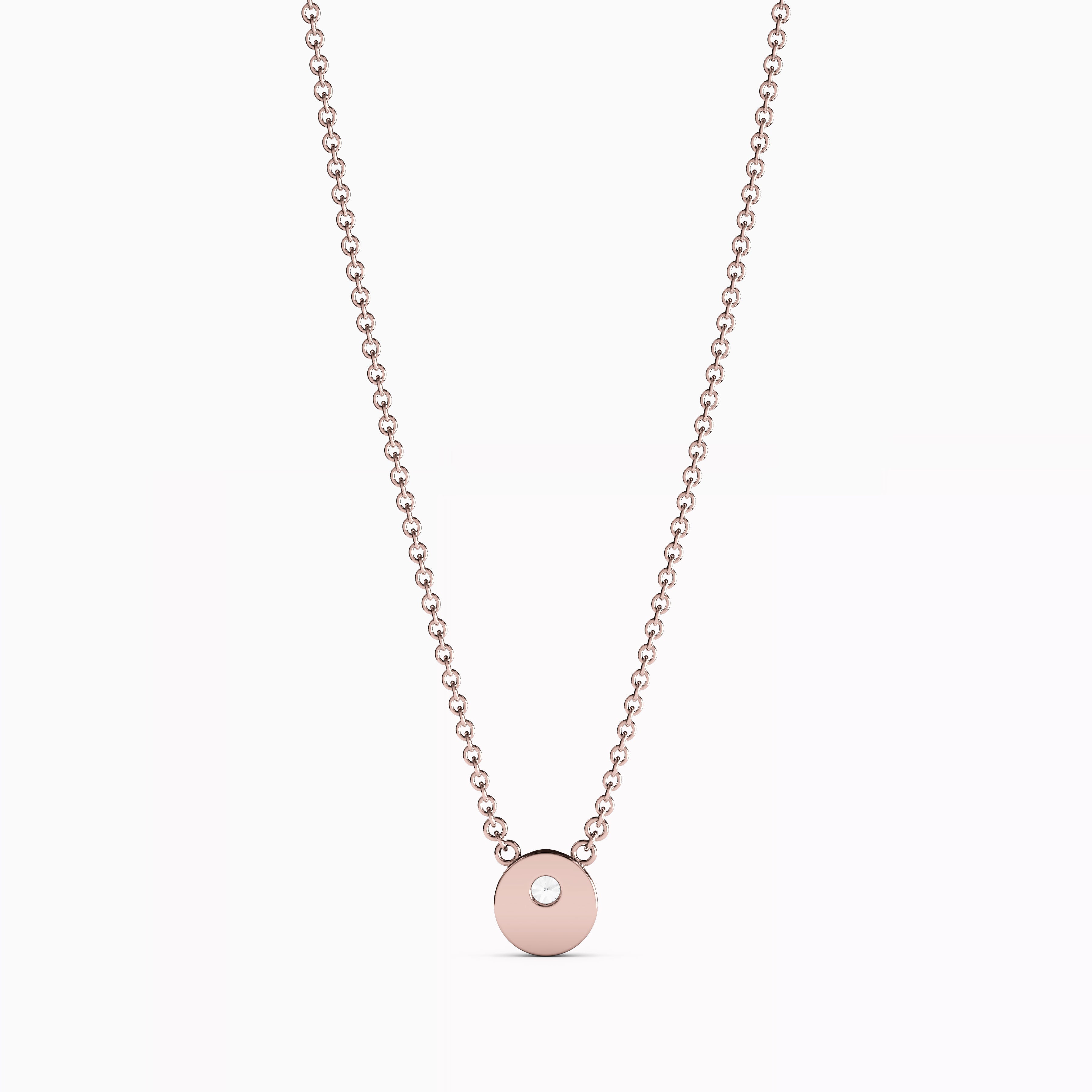 Diamond Crescent Necklace|  14K Gold
