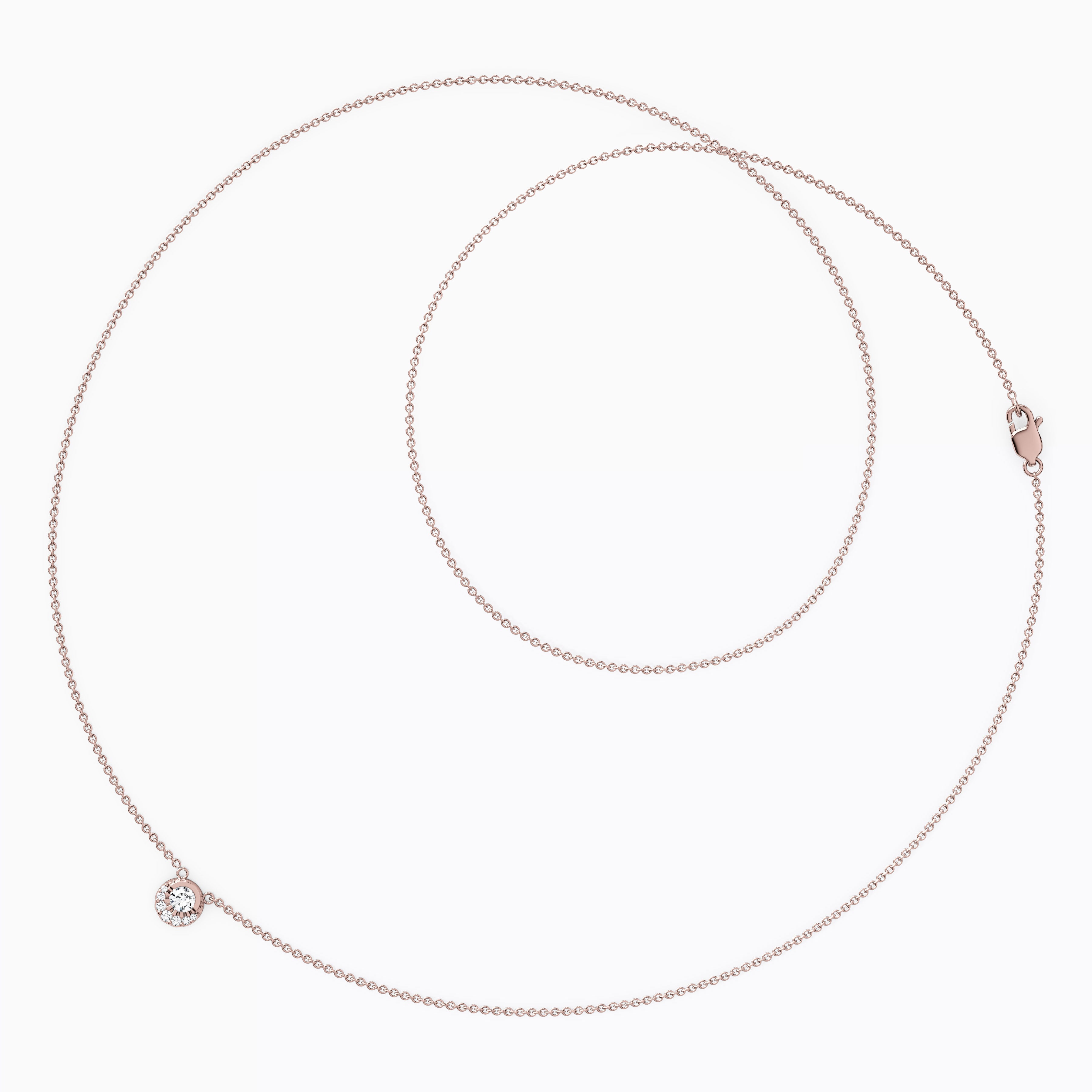 Diamond Crescent Necklace|  14K Gold