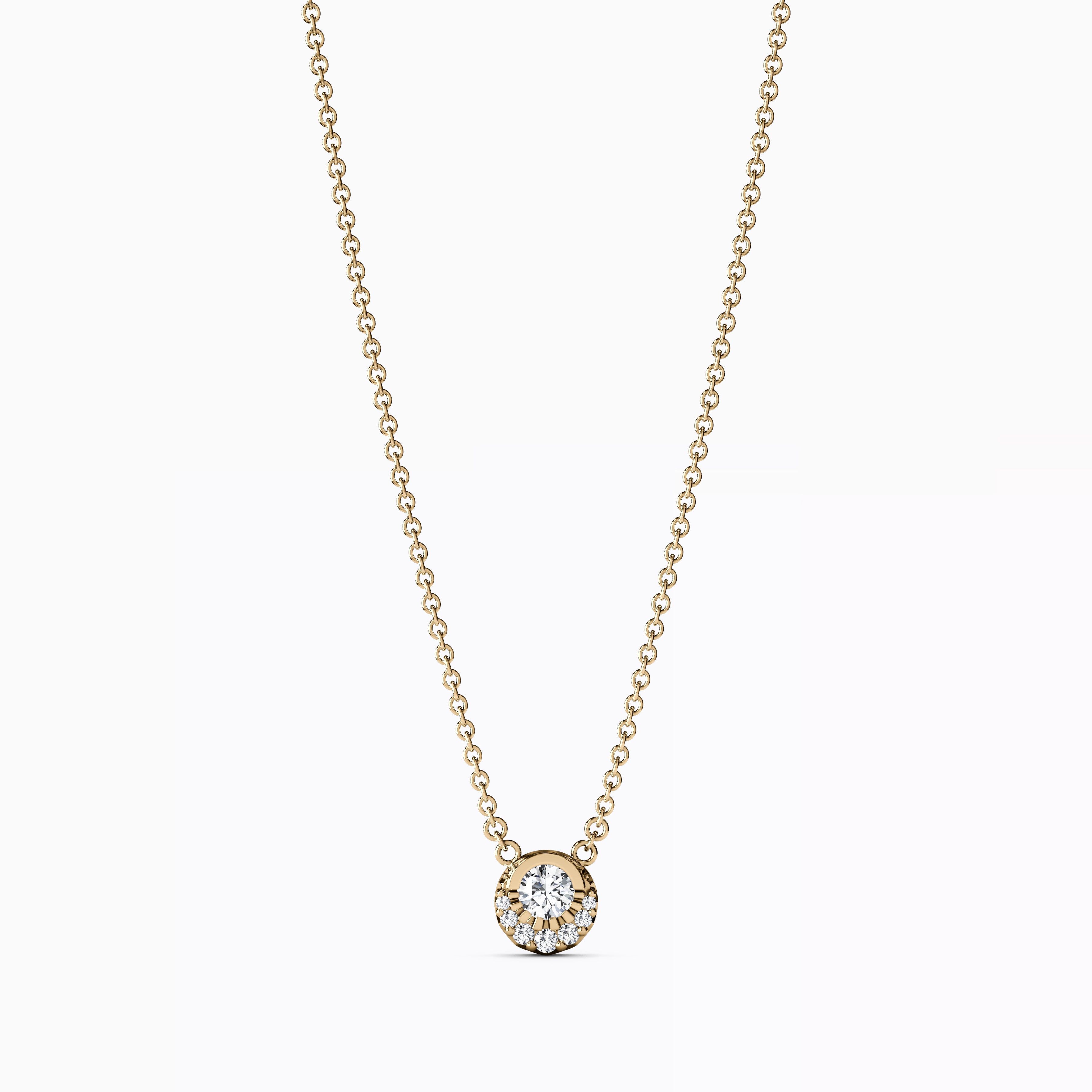 Diamond Crescent Necklace|  14K Gold