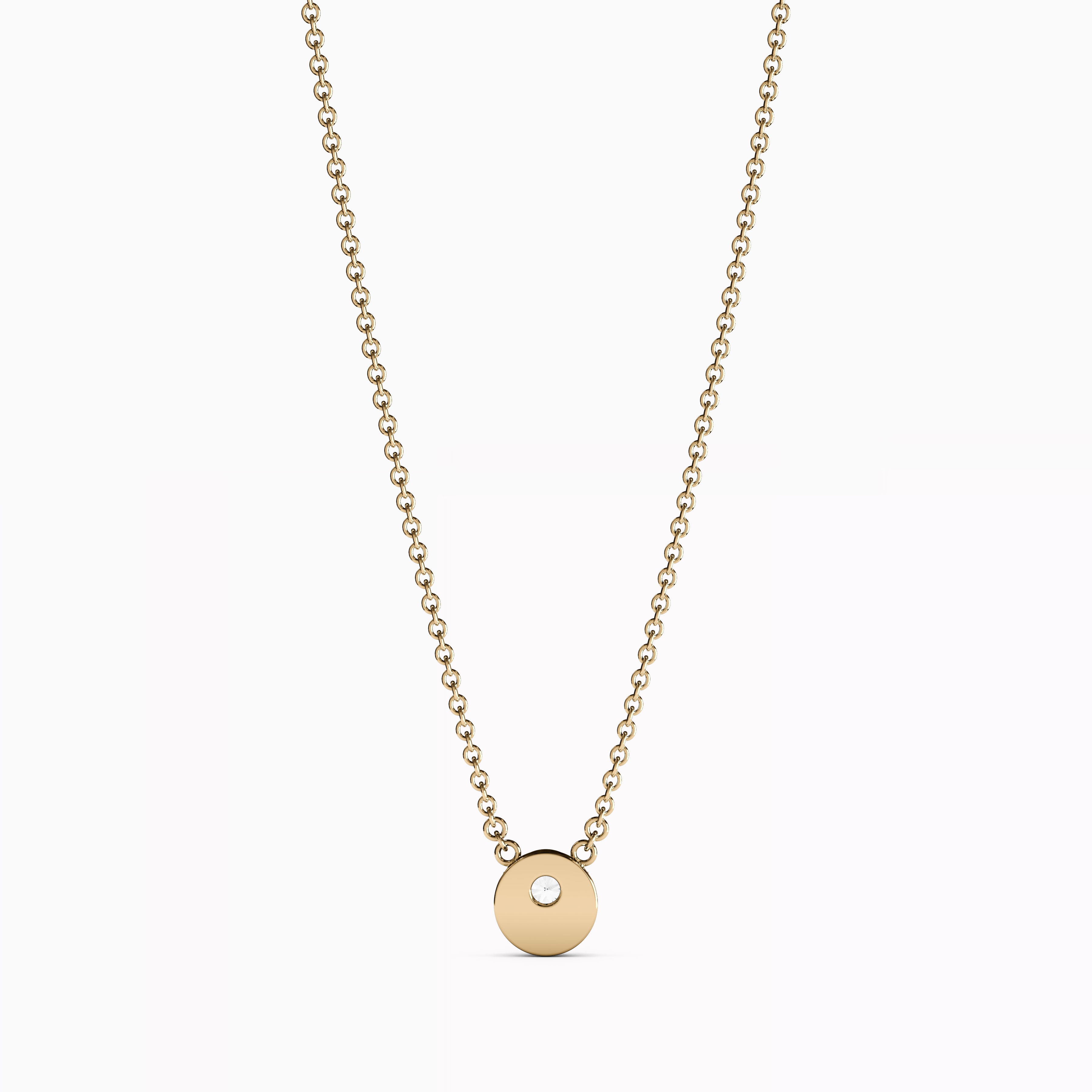 Diamond Crescent Necklace|  14K Gold