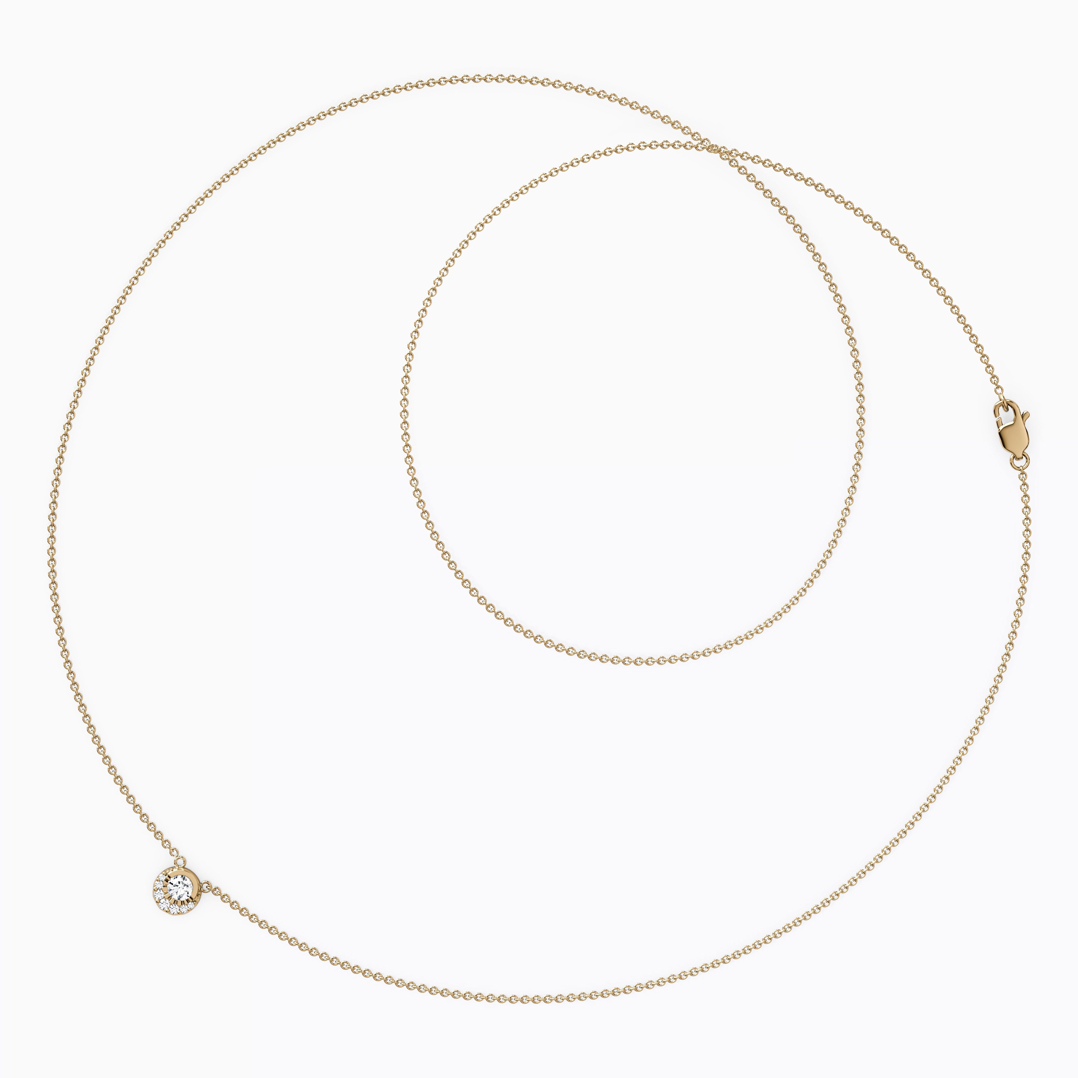 Diamond Crescent Necklace|  14K Gold