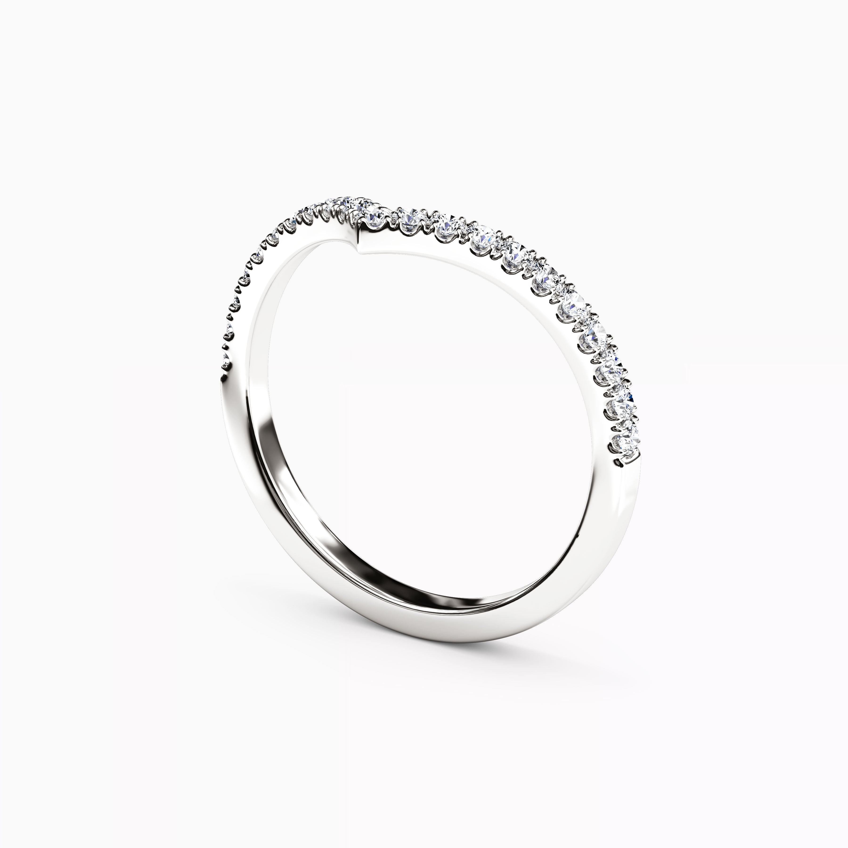 Bague empilable V Diamond Chevron | Or 14 carats