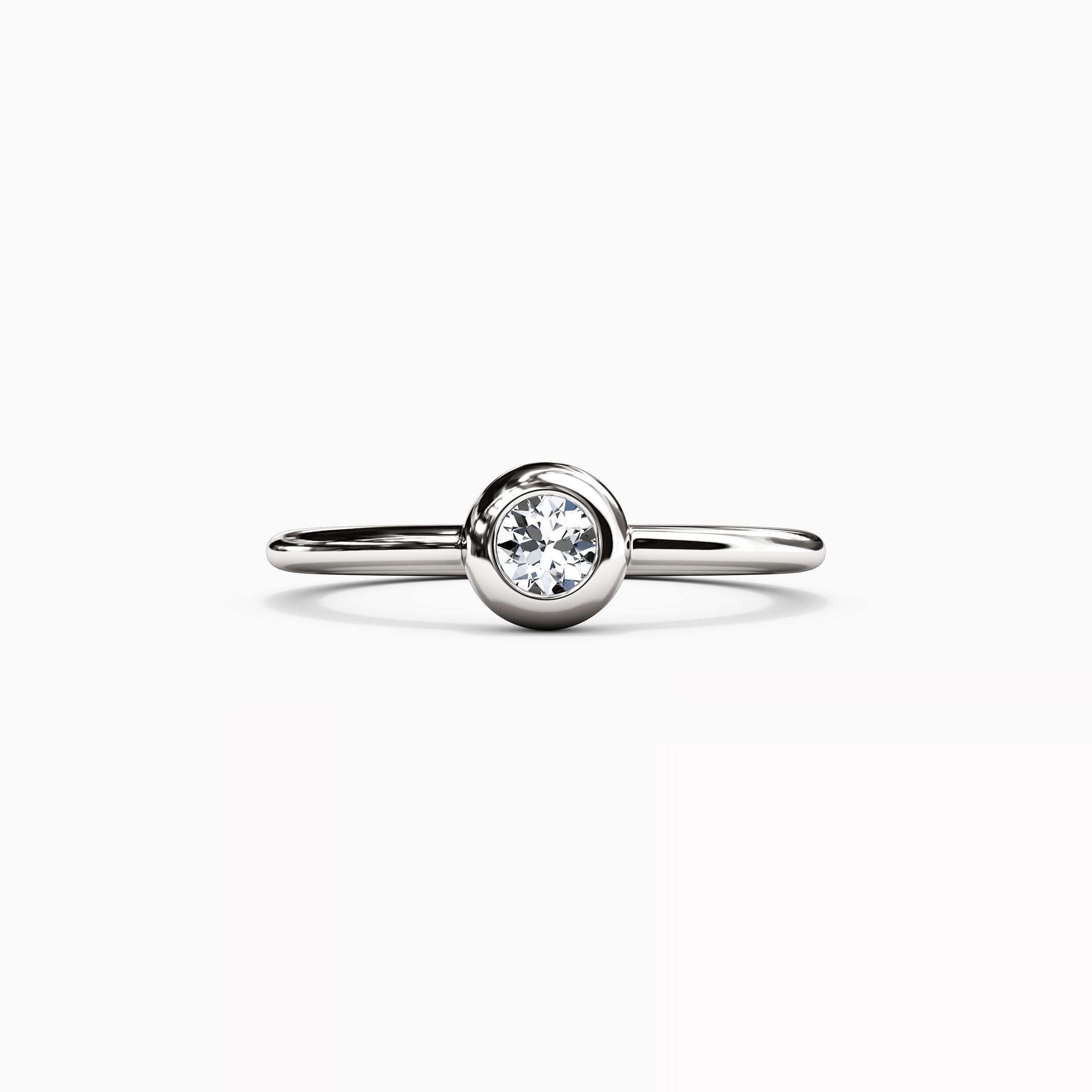 Single Diamond Bezel Ring | 14K Gold